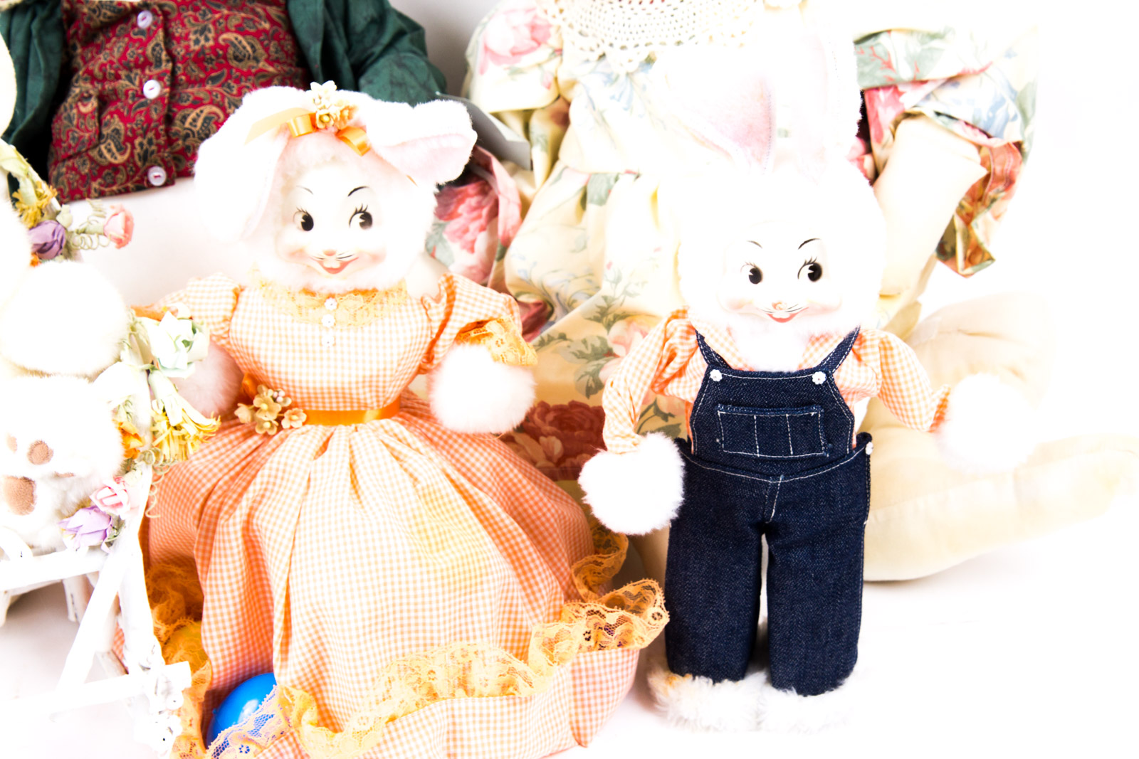 Vintage Rabbit Themed Dolls and Home Decor