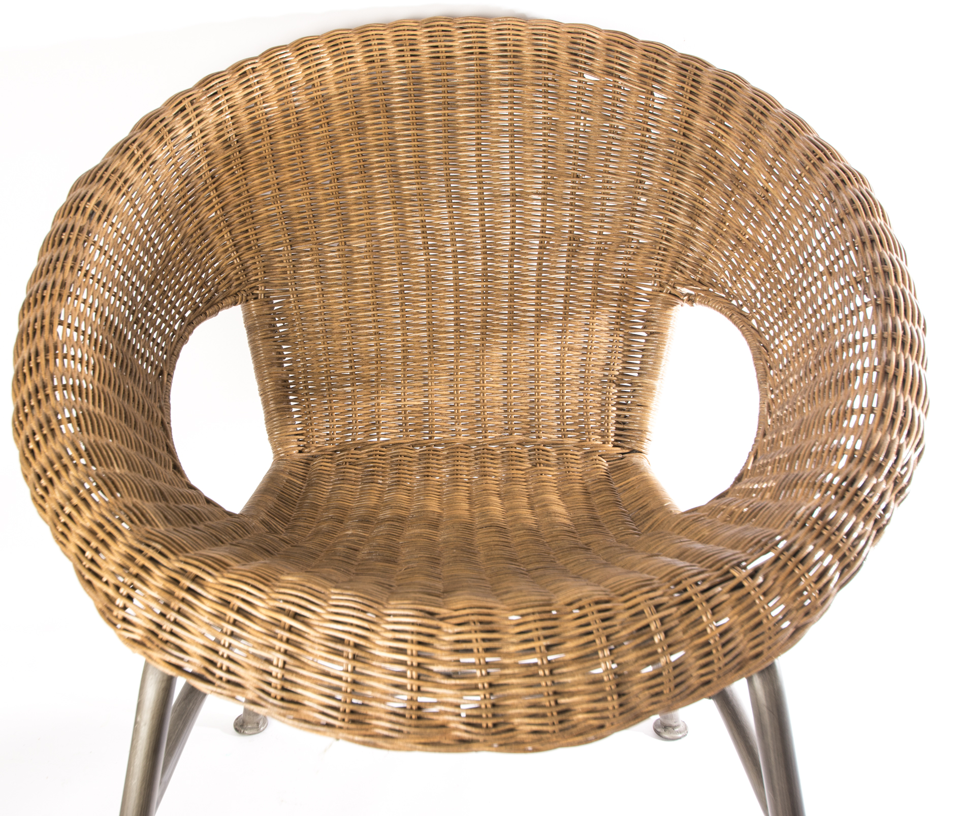 Pair of Modern Style Wicker Lounge Chairs