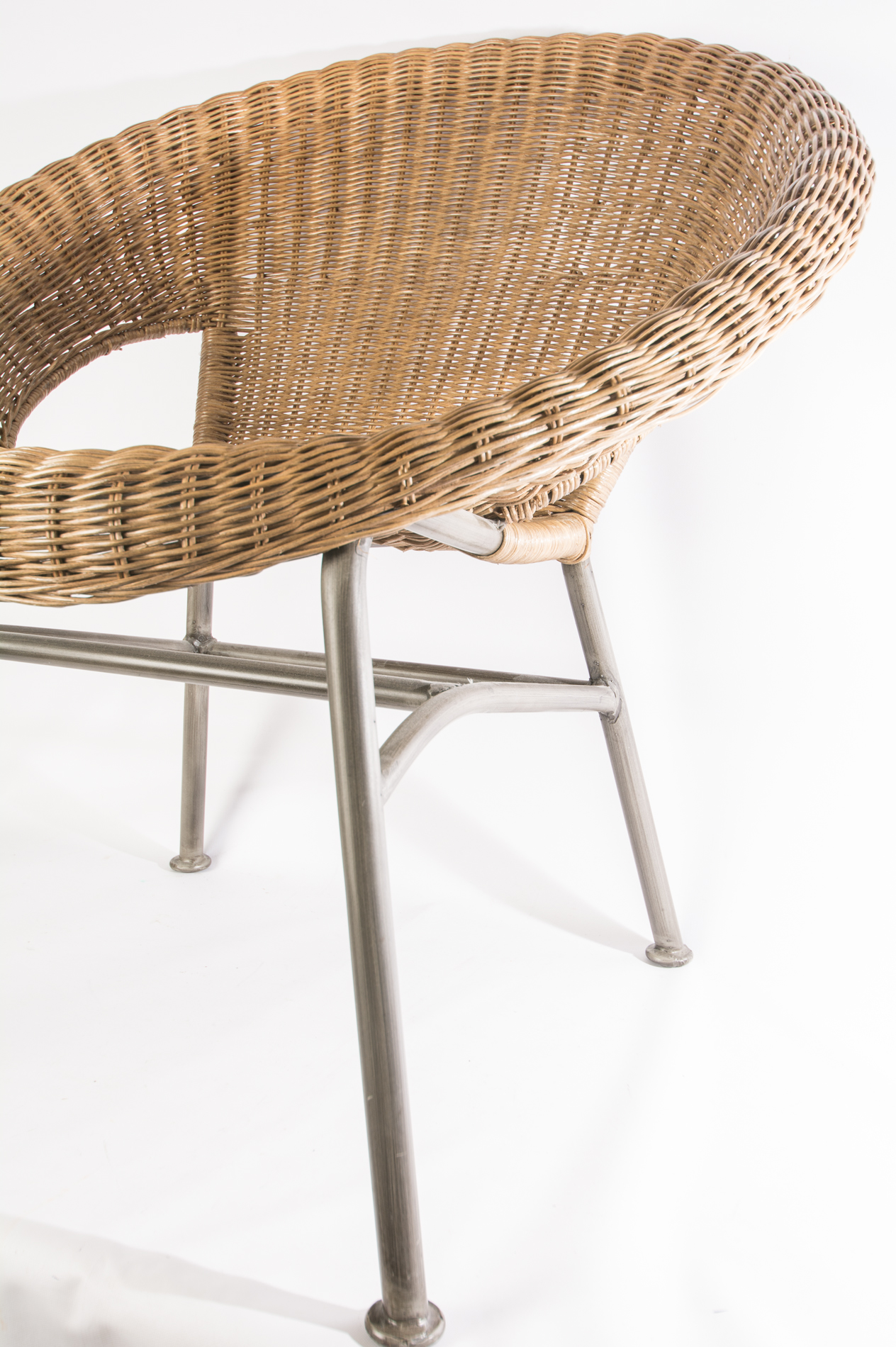 Pair of Modern Style Wicker Lounge Chairs