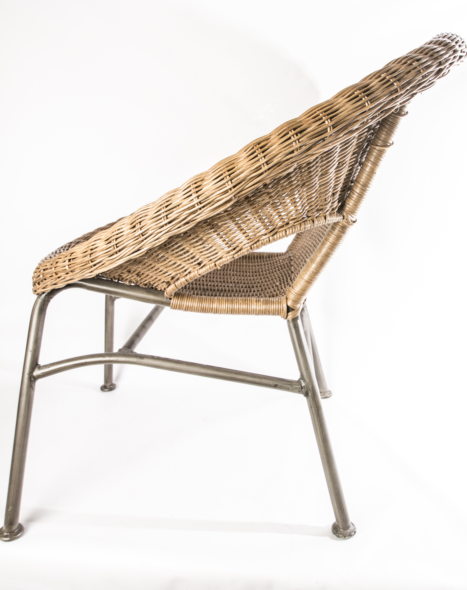 Pair of Modern Style Wicker Lounge Chairs