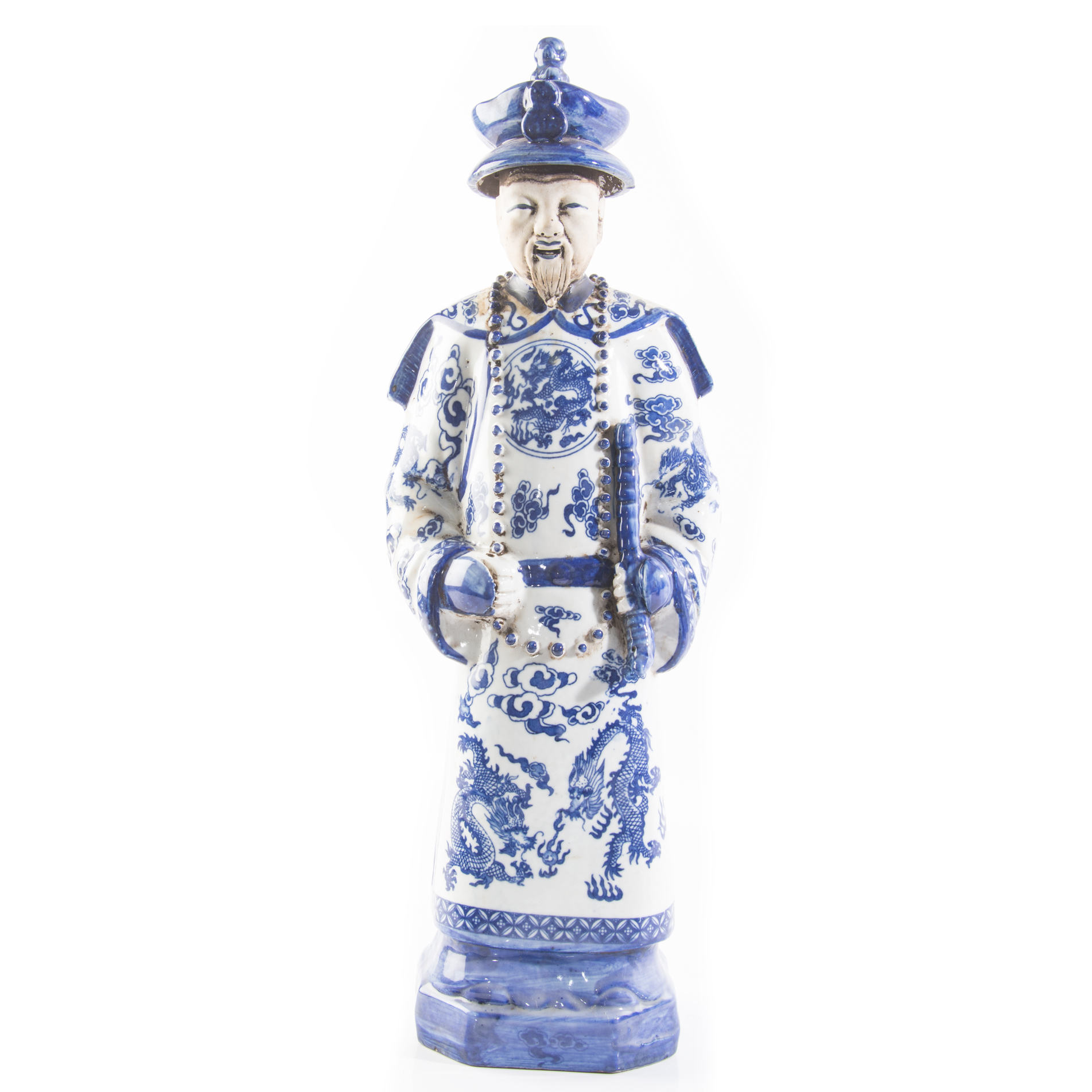 Vintage Chinese Emperor Statue
