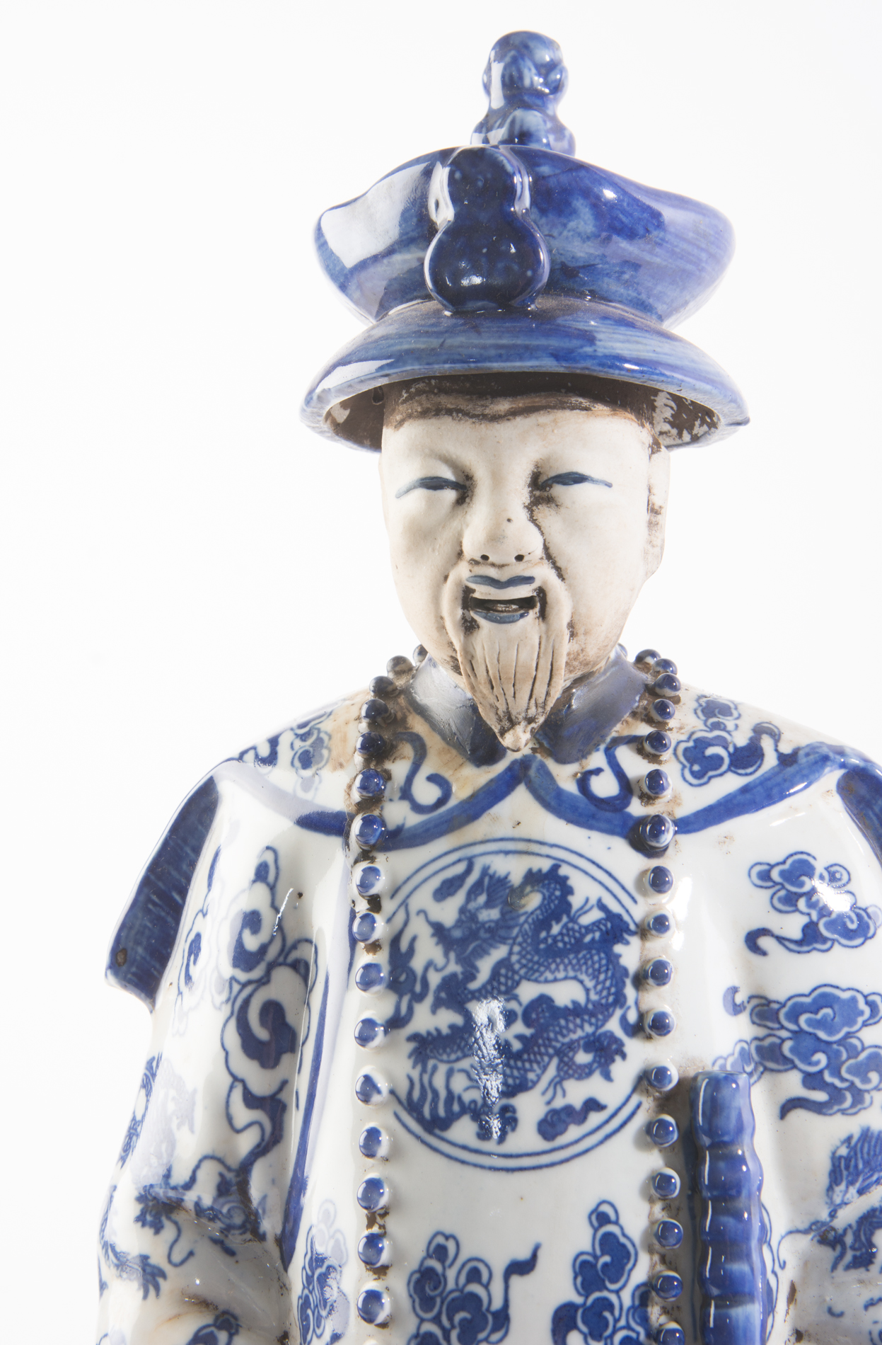 Vintage Chinese Emperor Statue