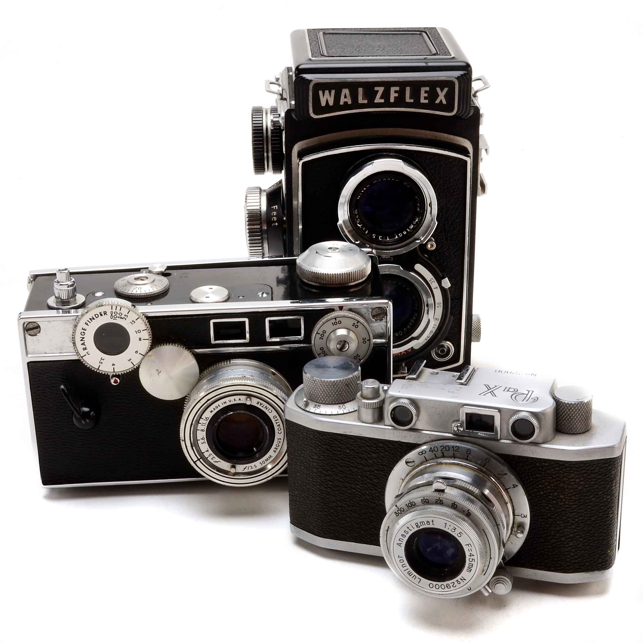 Vintage Walzflex, Pax and Argus Cameras