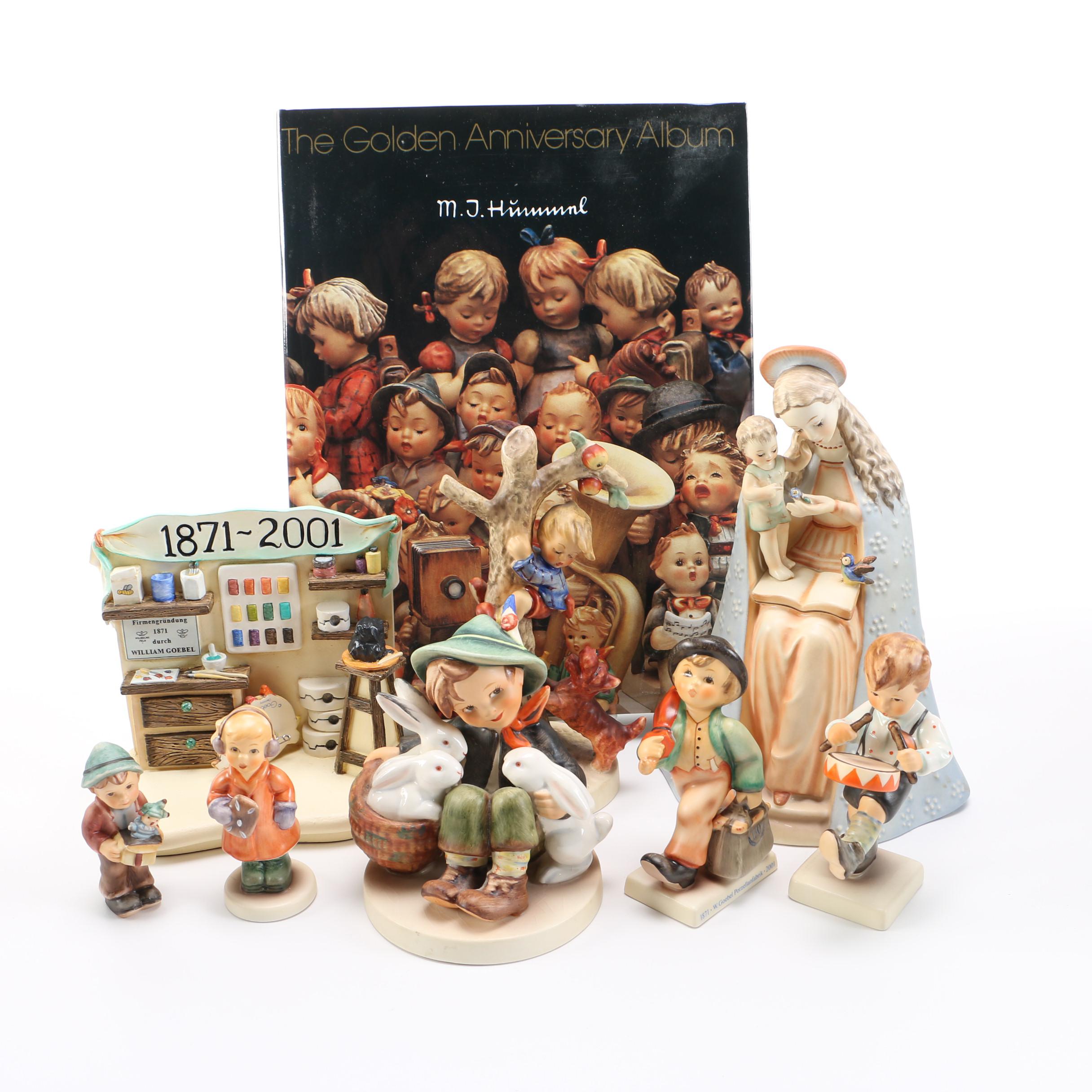 Hummel Figurines Including a First Edition of M.J. Hummel "The Golden Anniversary Album"