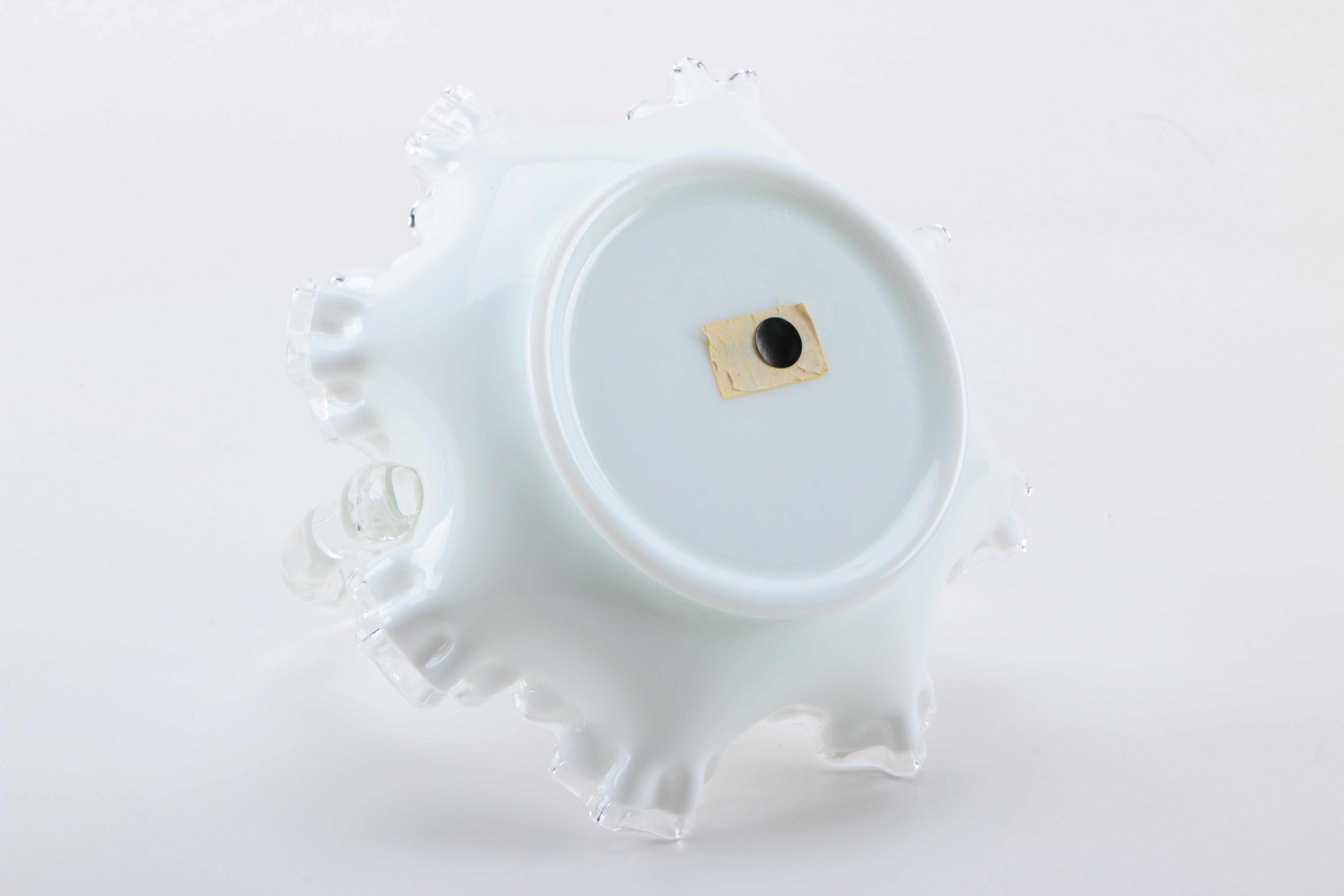 Vintage Glass Items Including Crystal Crest Nappy and Basket