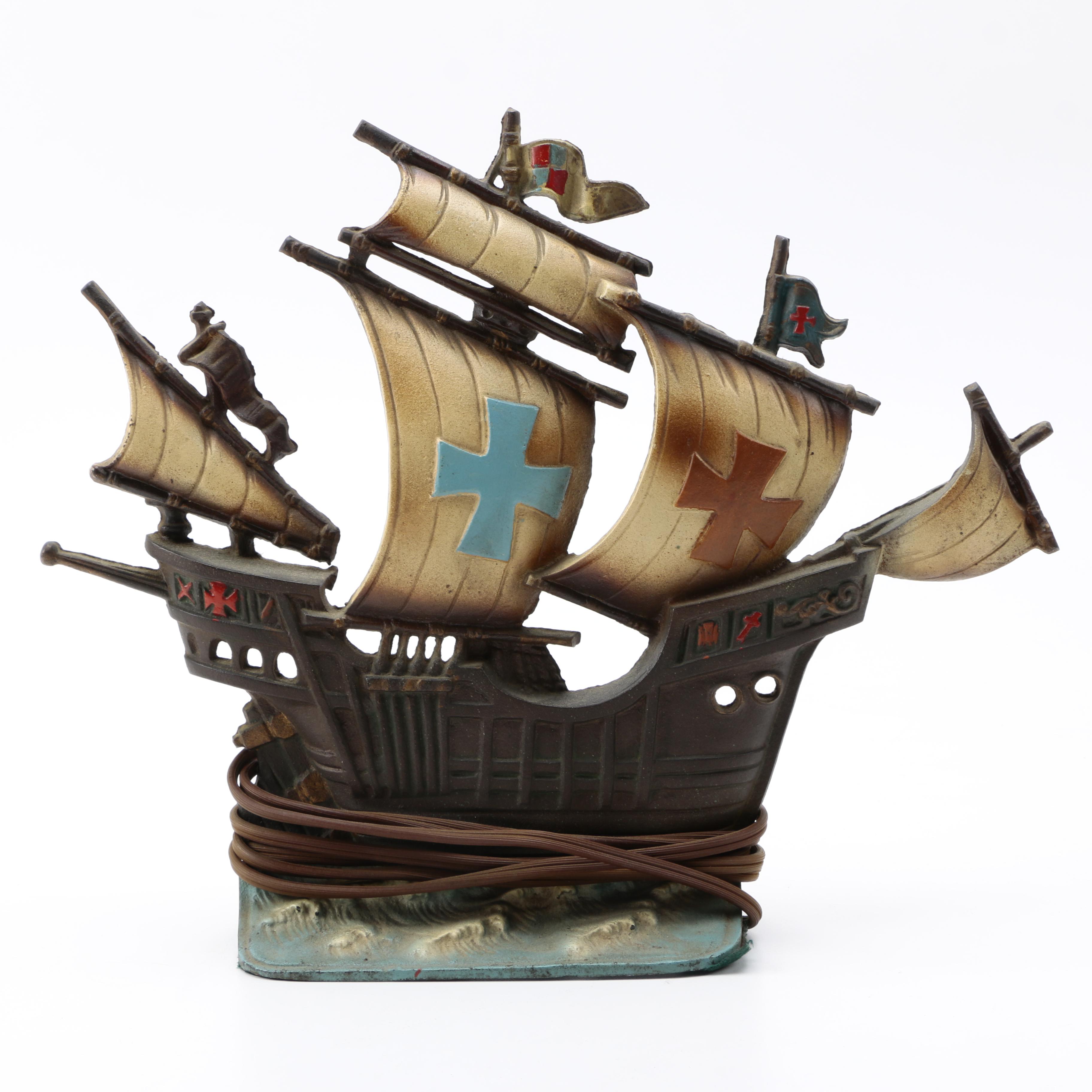 Metal Clipper Ship Table Lamp