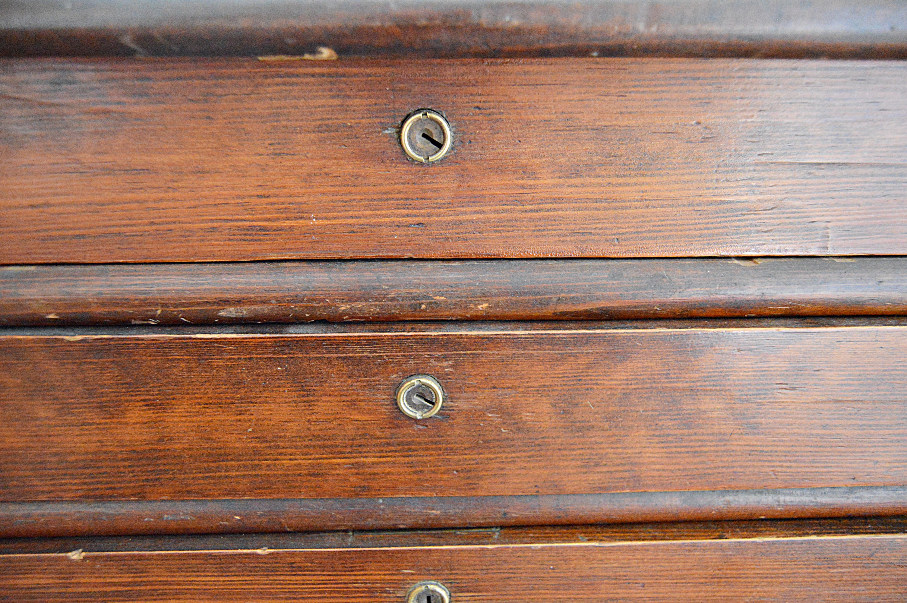 Antique Pine Map File Cabinet