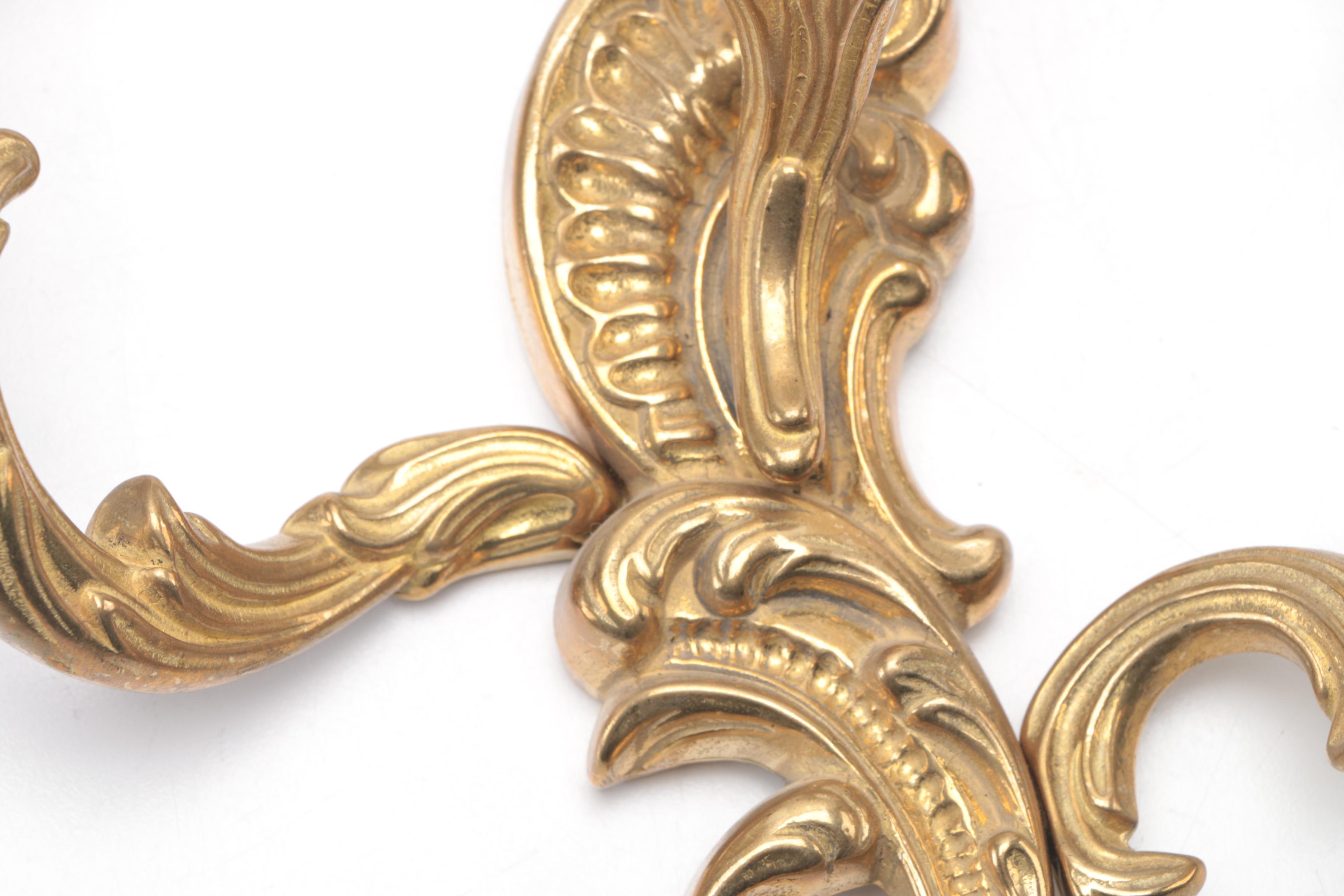 Rococo Style Brass Wall Sconces