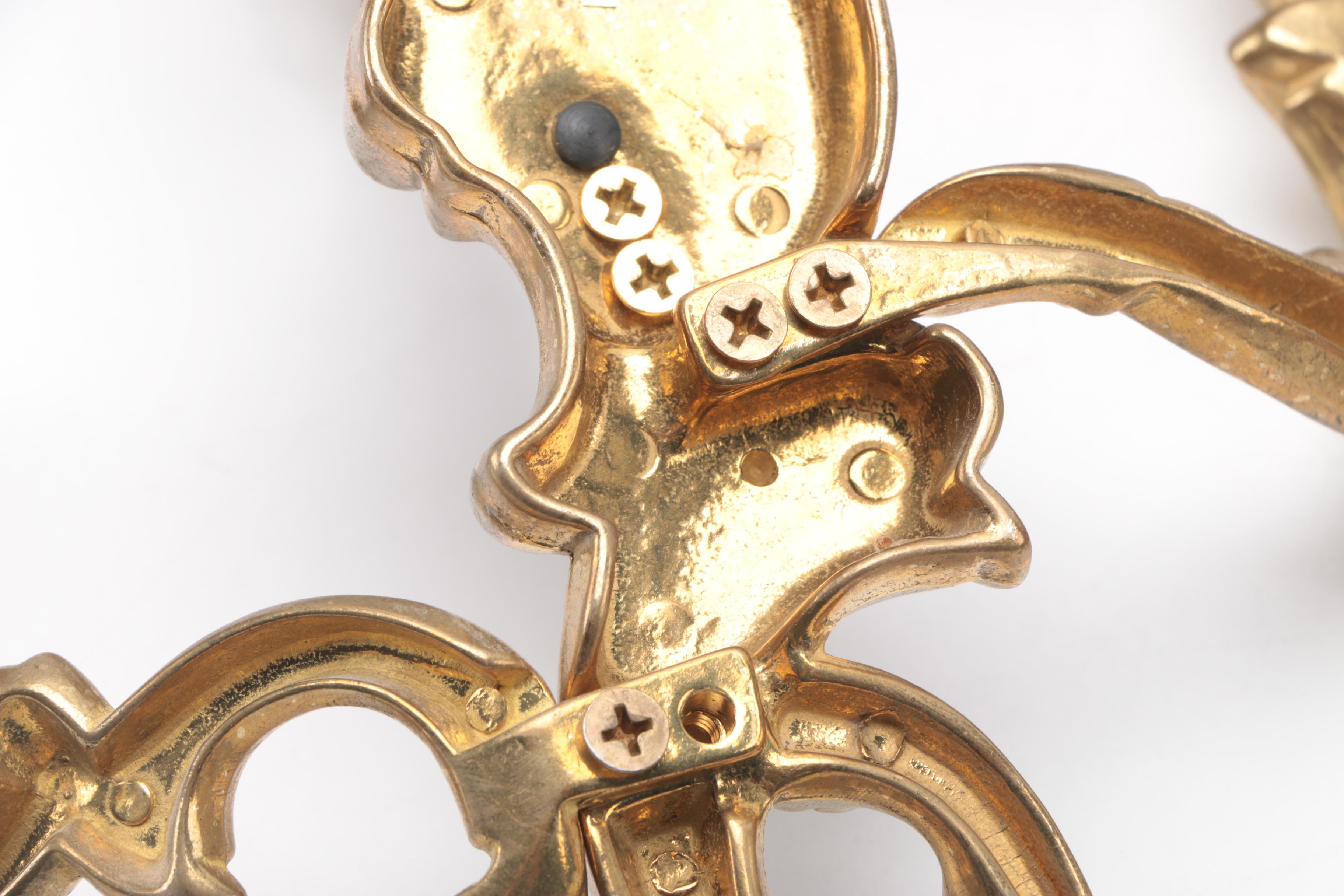 Rococo Style Brass Wall Sconces