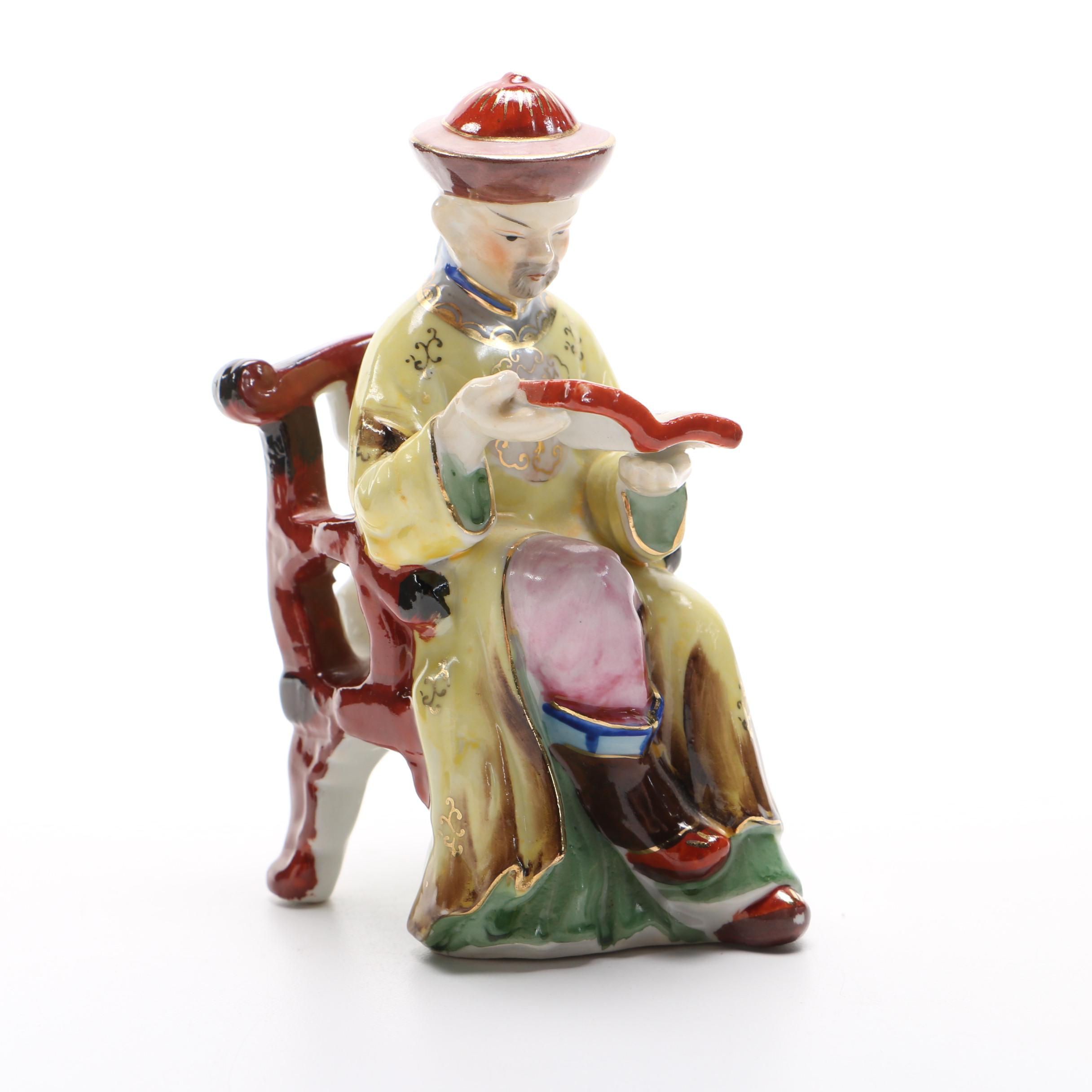 Japanese Music Box and Figurine