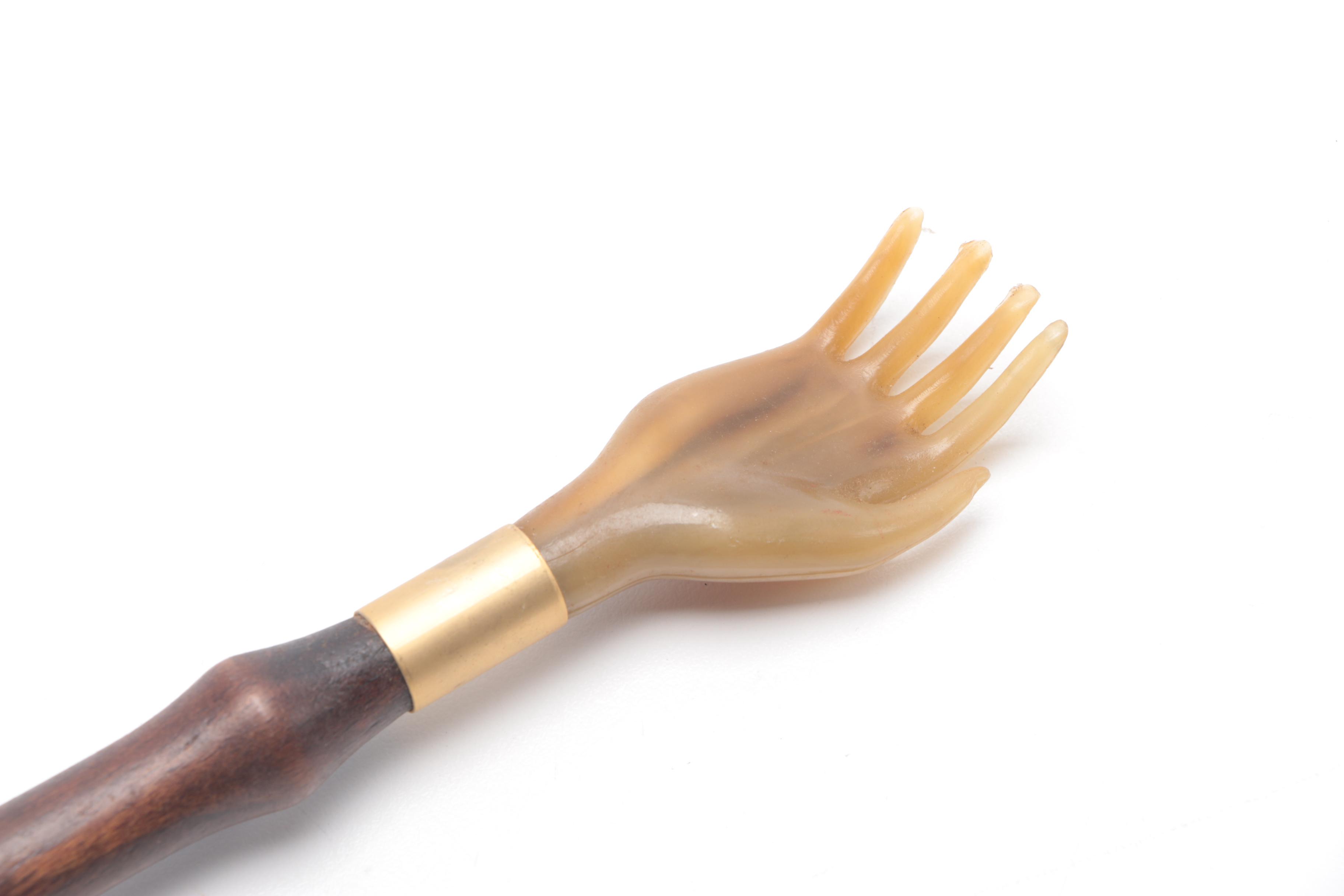 Asian Inspired Carved Wood Vase and Shoe Horn/Back Scratcher