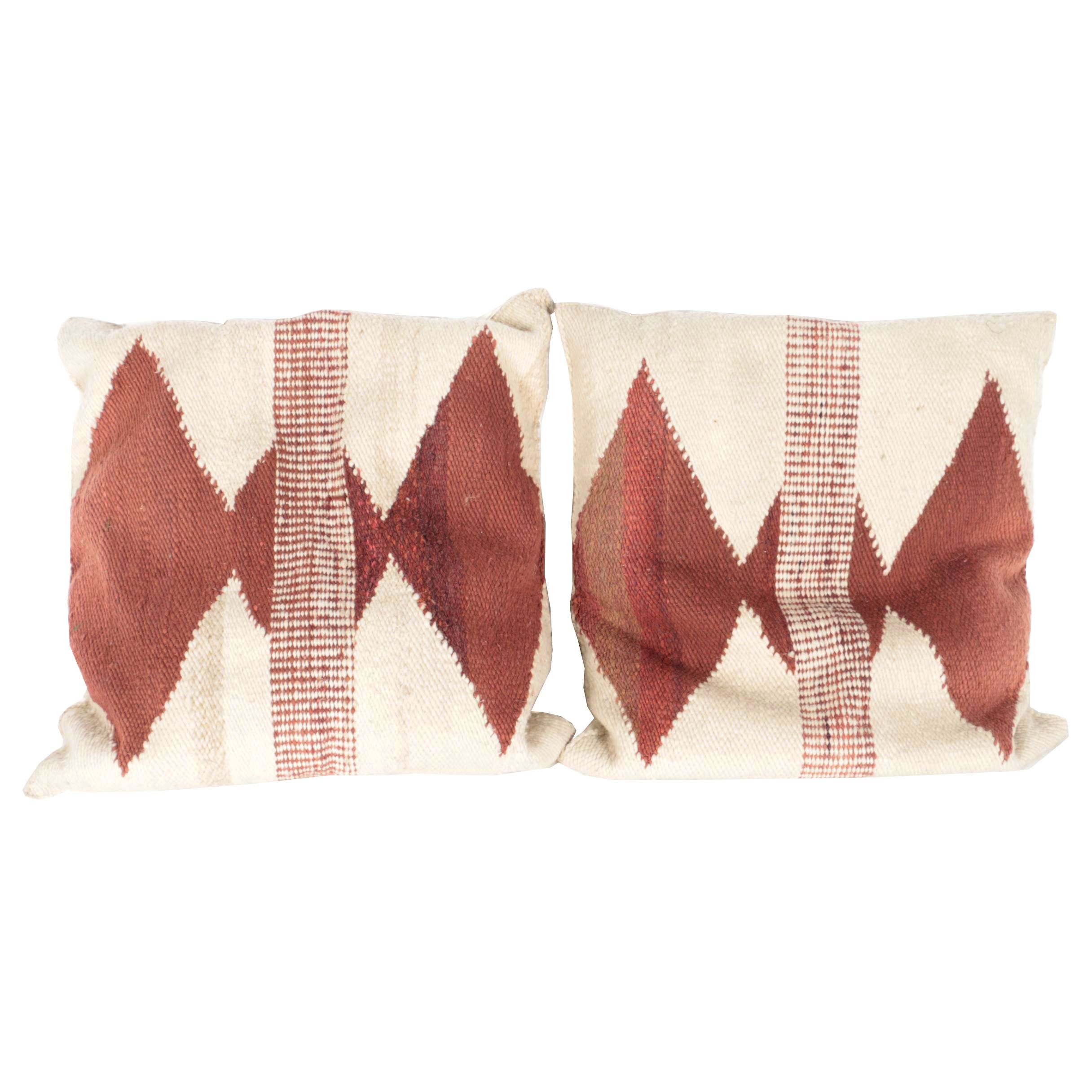 Two Large Pehuen Patagonia Designs Wool Pillows