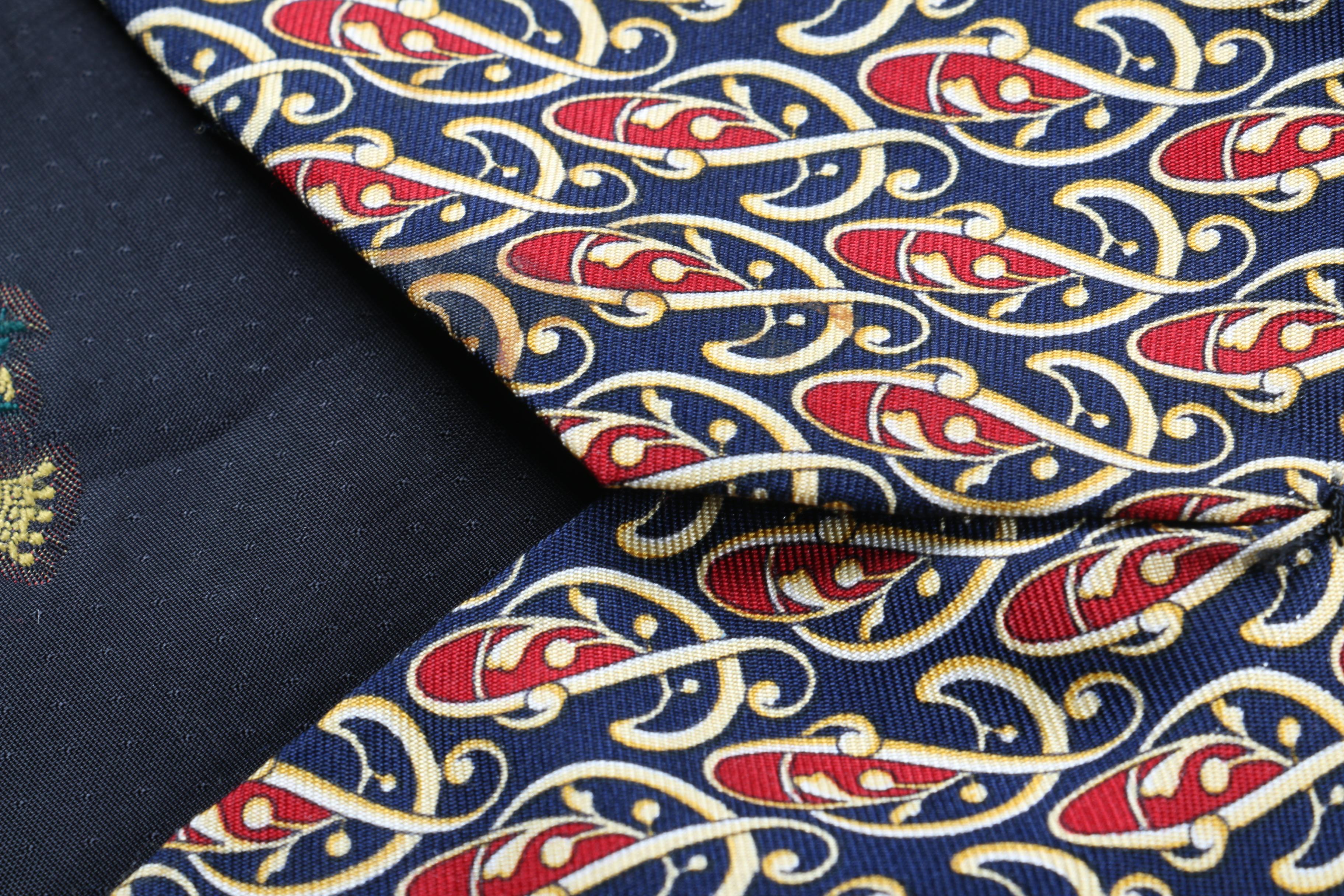 Designer Silk Neckties Including Valentino