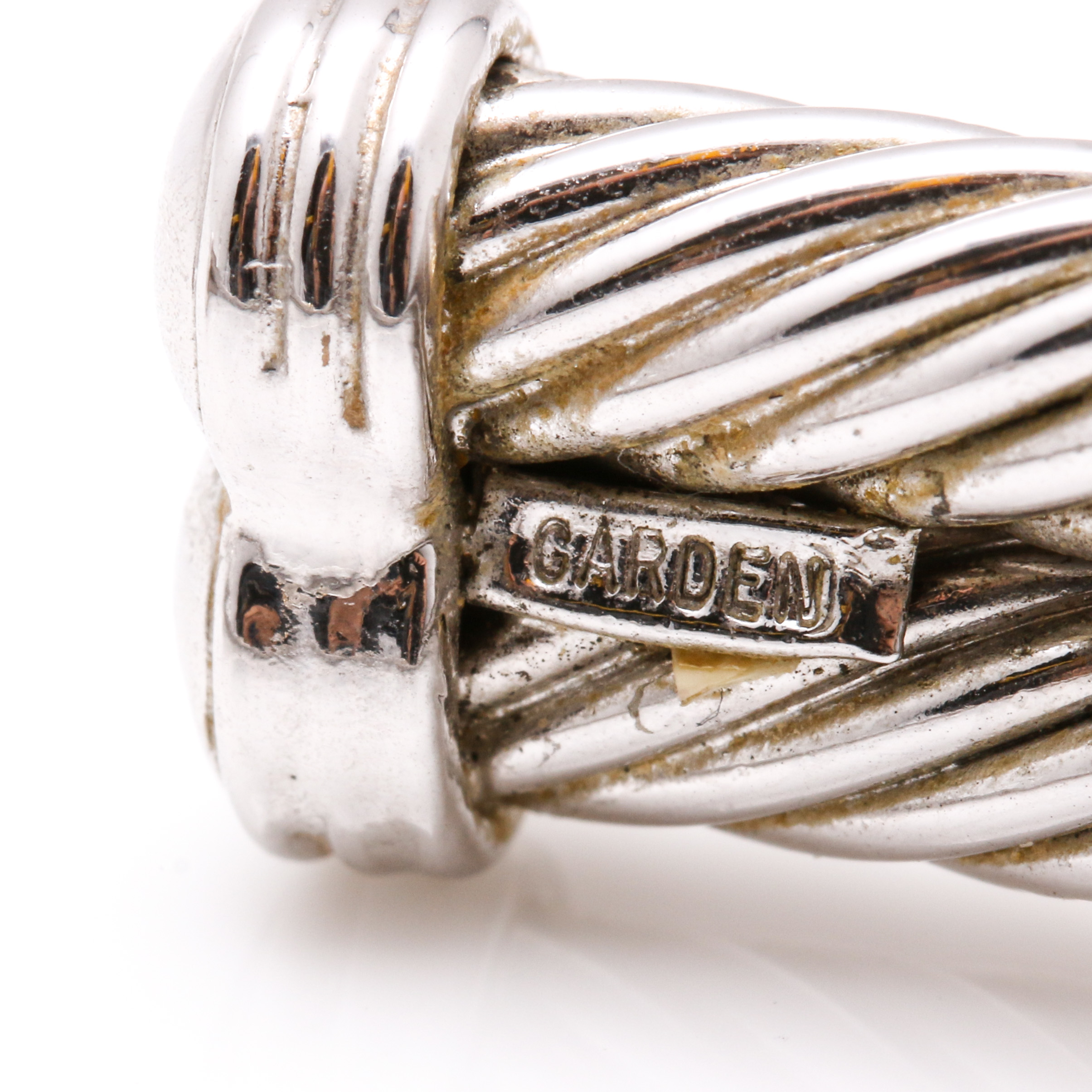 Sterling Silver and 14K Yellow Gold Cable Collar Necklace