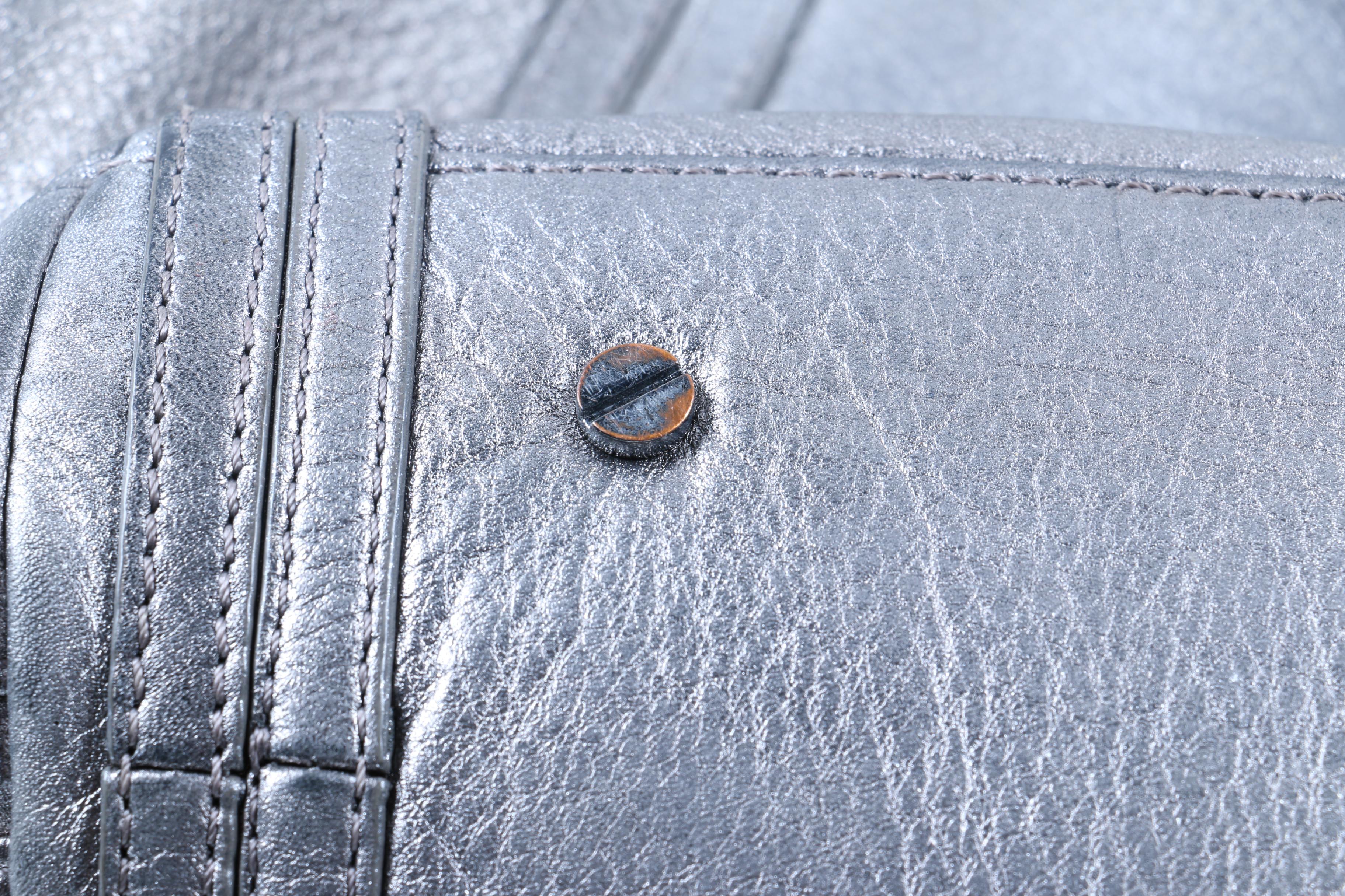 Tory Burch Metallic Silver Leather Tote