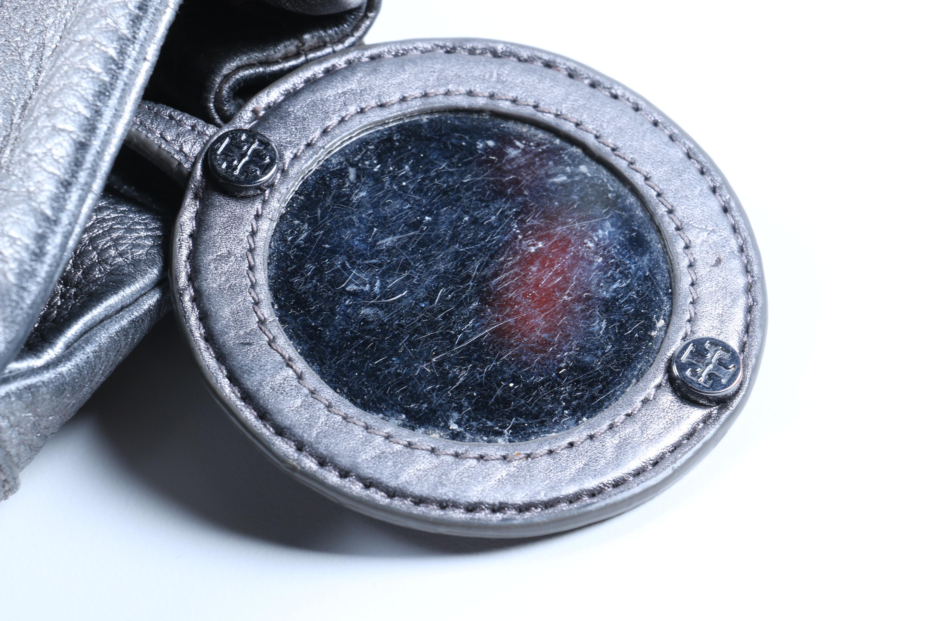 Tory Burch Metallic Silver Leather Tote