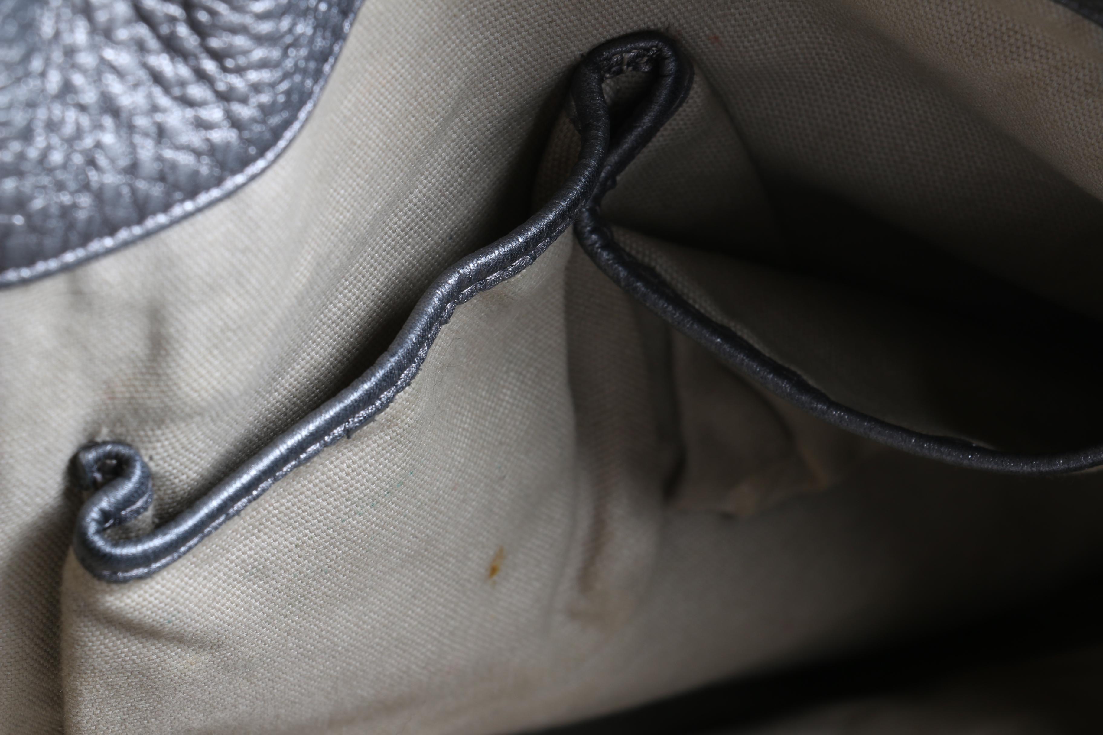 Tory Burch Metallic Silver Leather Tote