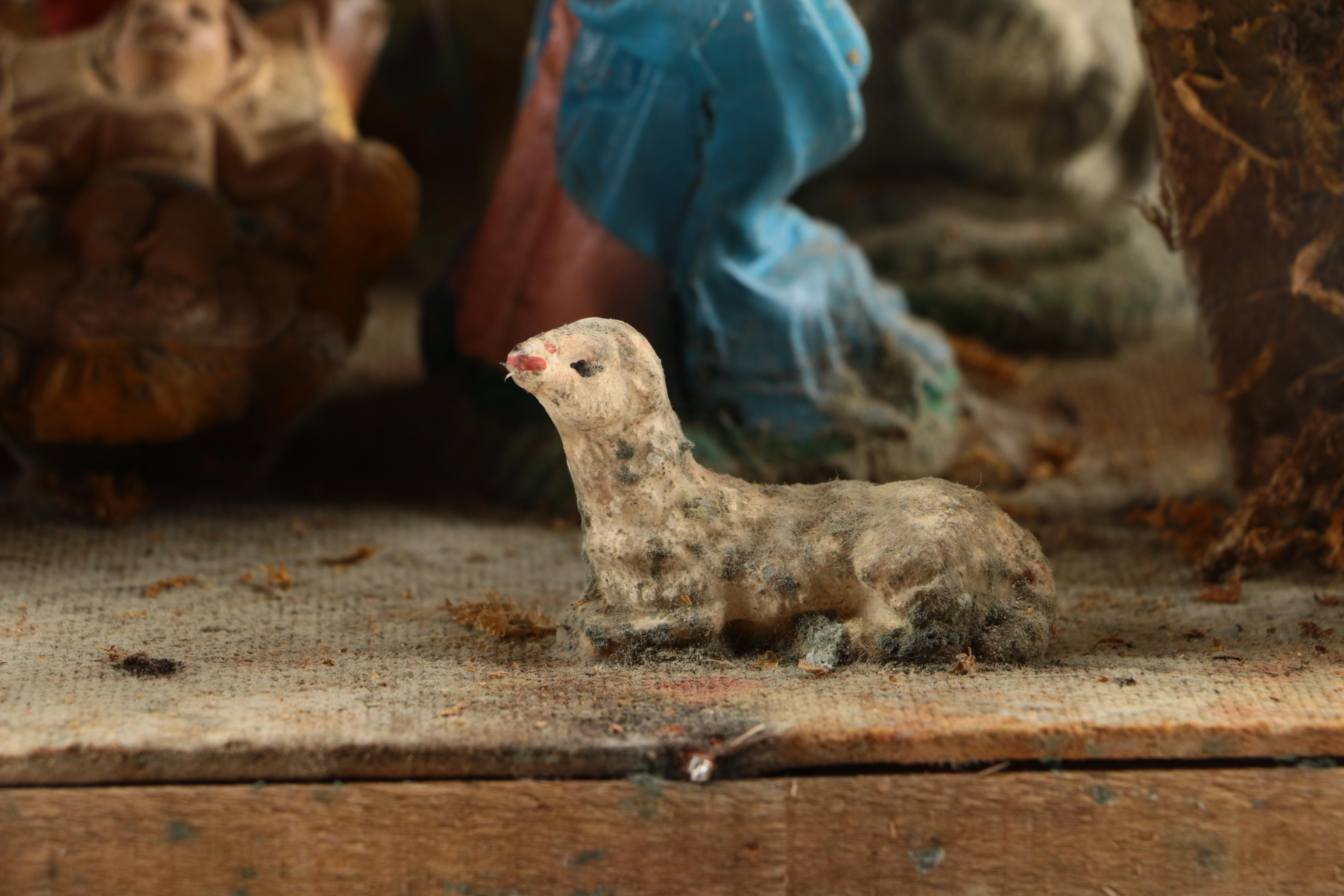 Nativity Scene with Wooden Stable