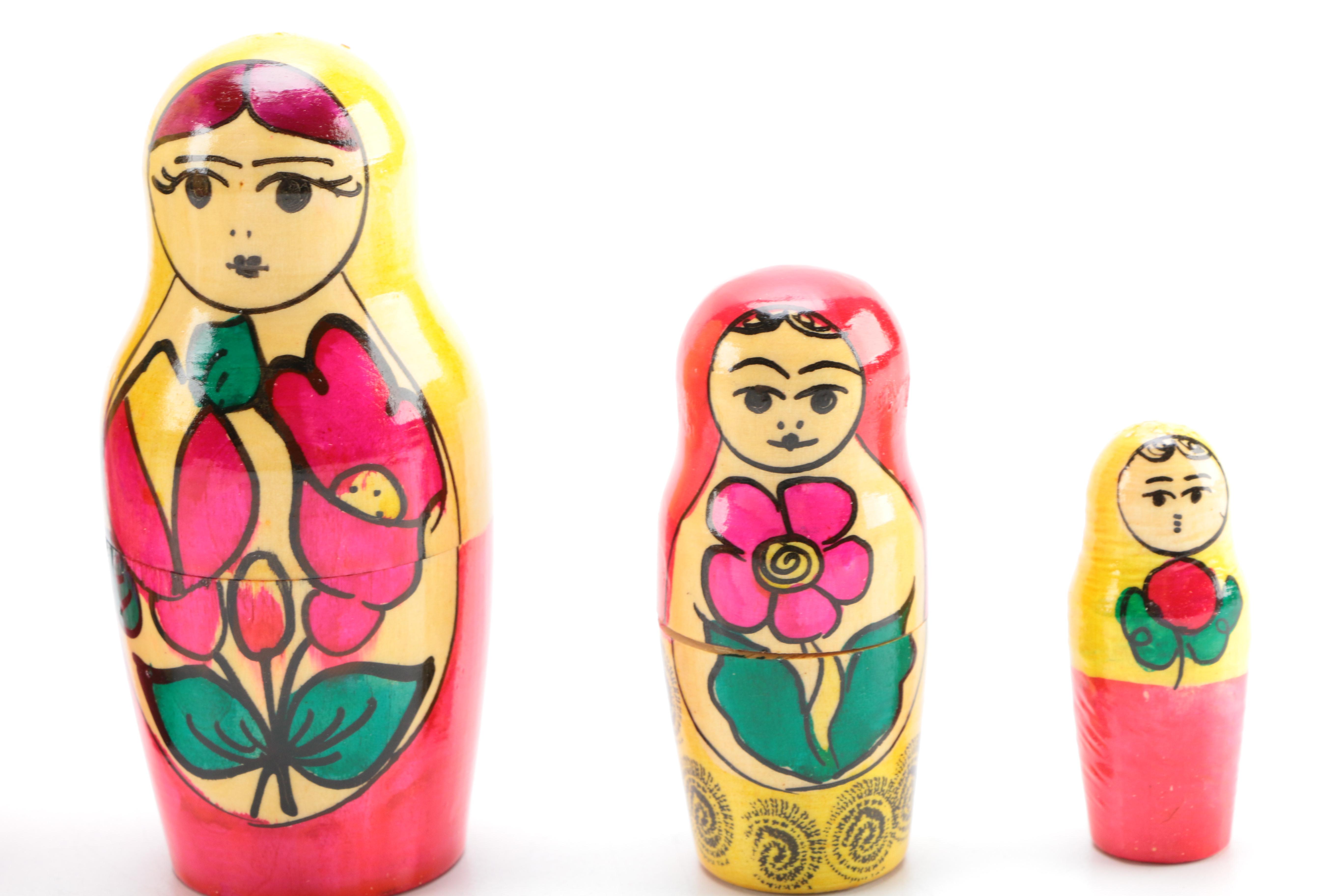 Four Sets of Metryoshka Russian Nesting Dolls