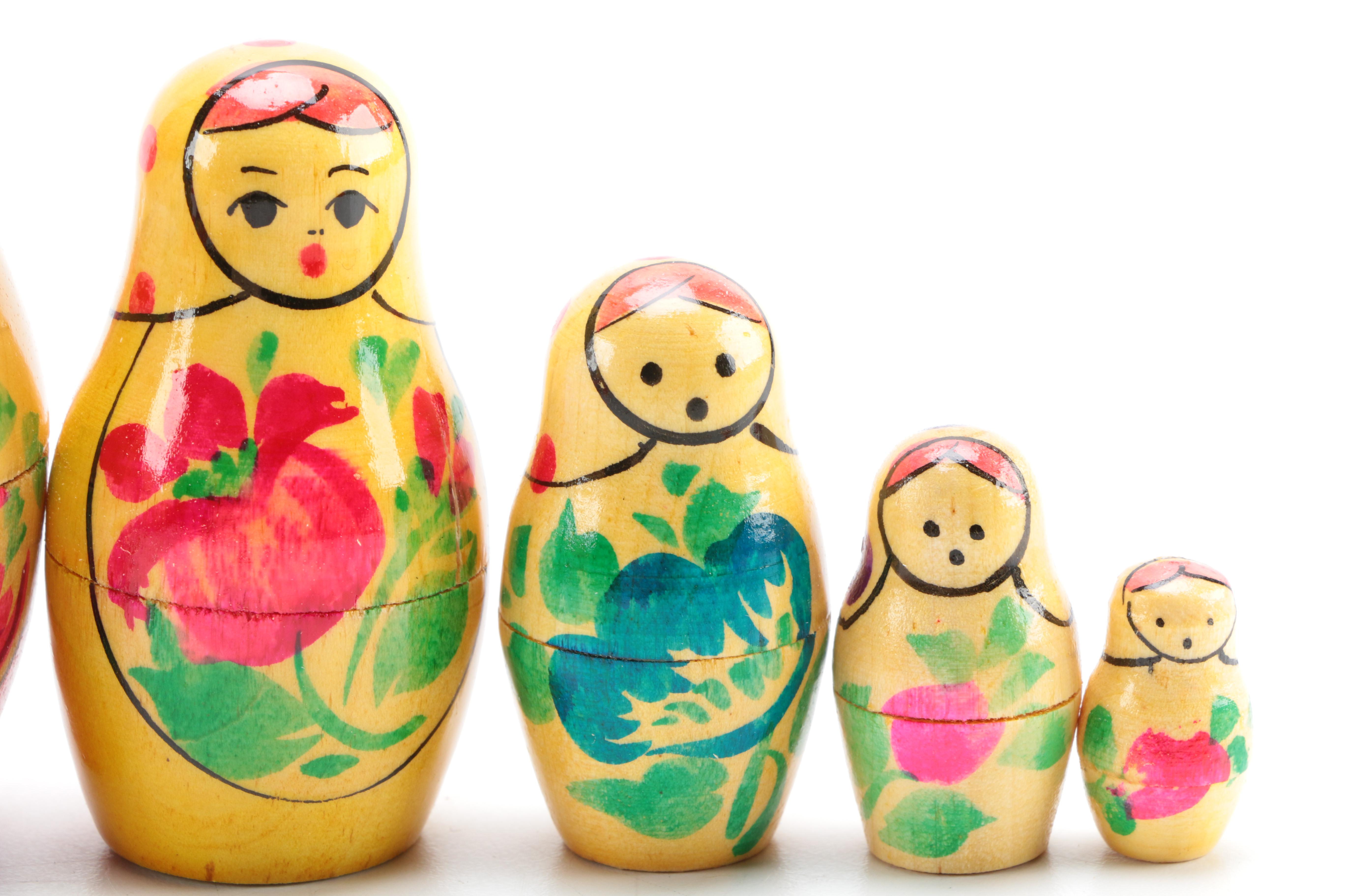 Four Sets of Metryoshka Russian Nesting Dolls