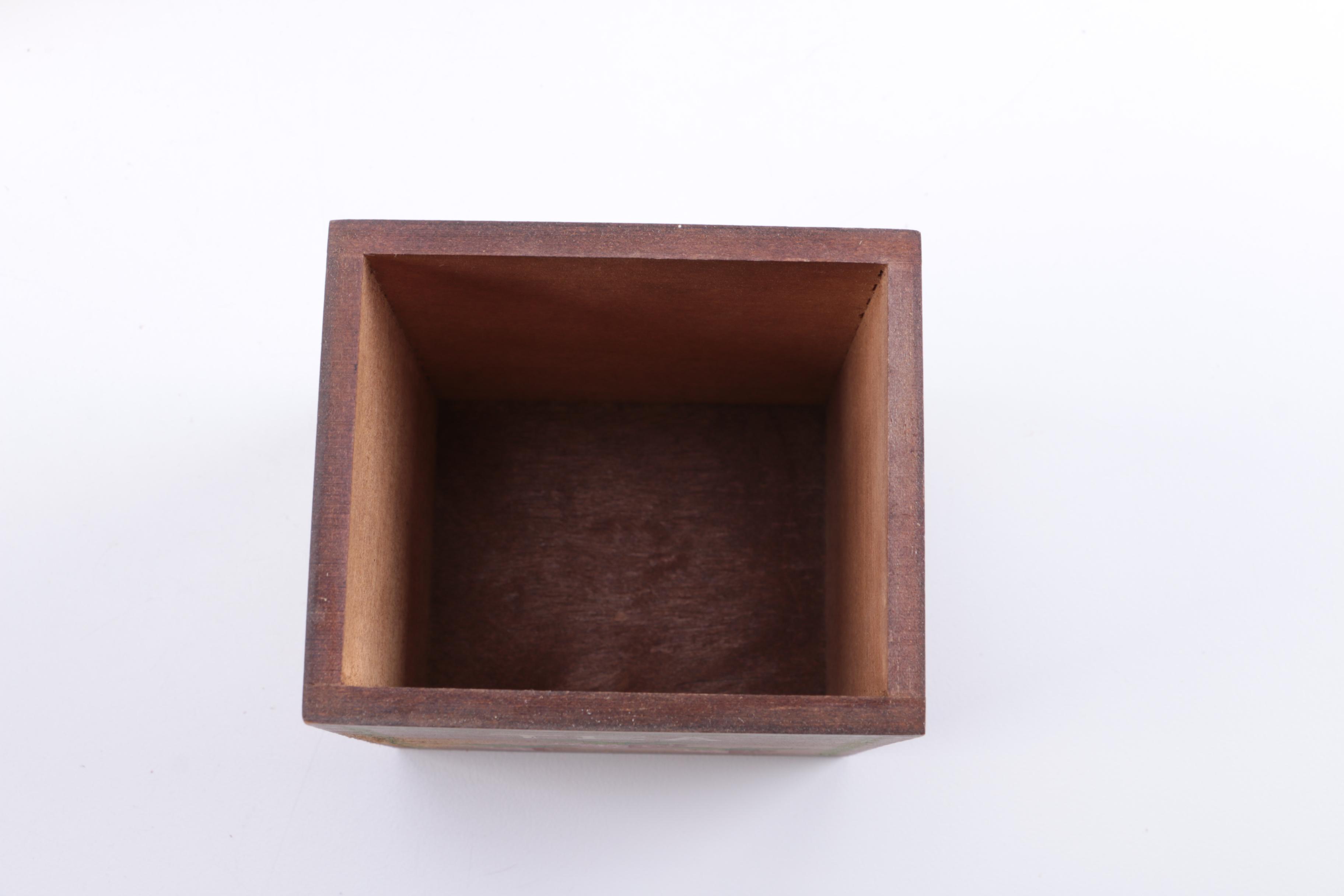 Four Vintage Wood Canister Set with Salt & Pepper Shakers