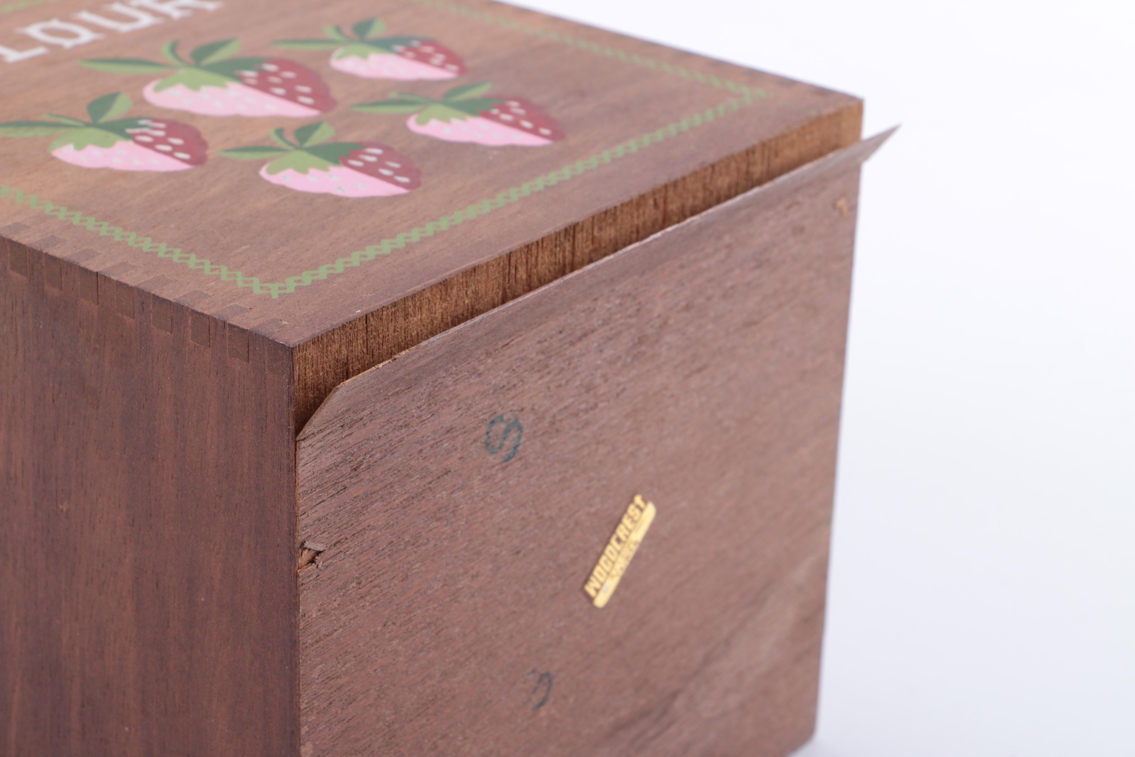 Four Vintage Wood Canister Set with Salt & Pepper Shakers