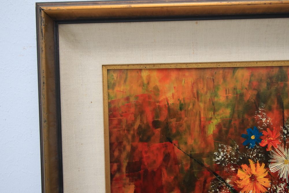 J. Marqué Oil Painting on Canvas Floral Still Life