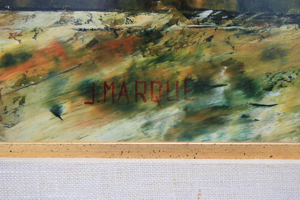 J. Marqué Oil Painting on Canvas Floral Still Life