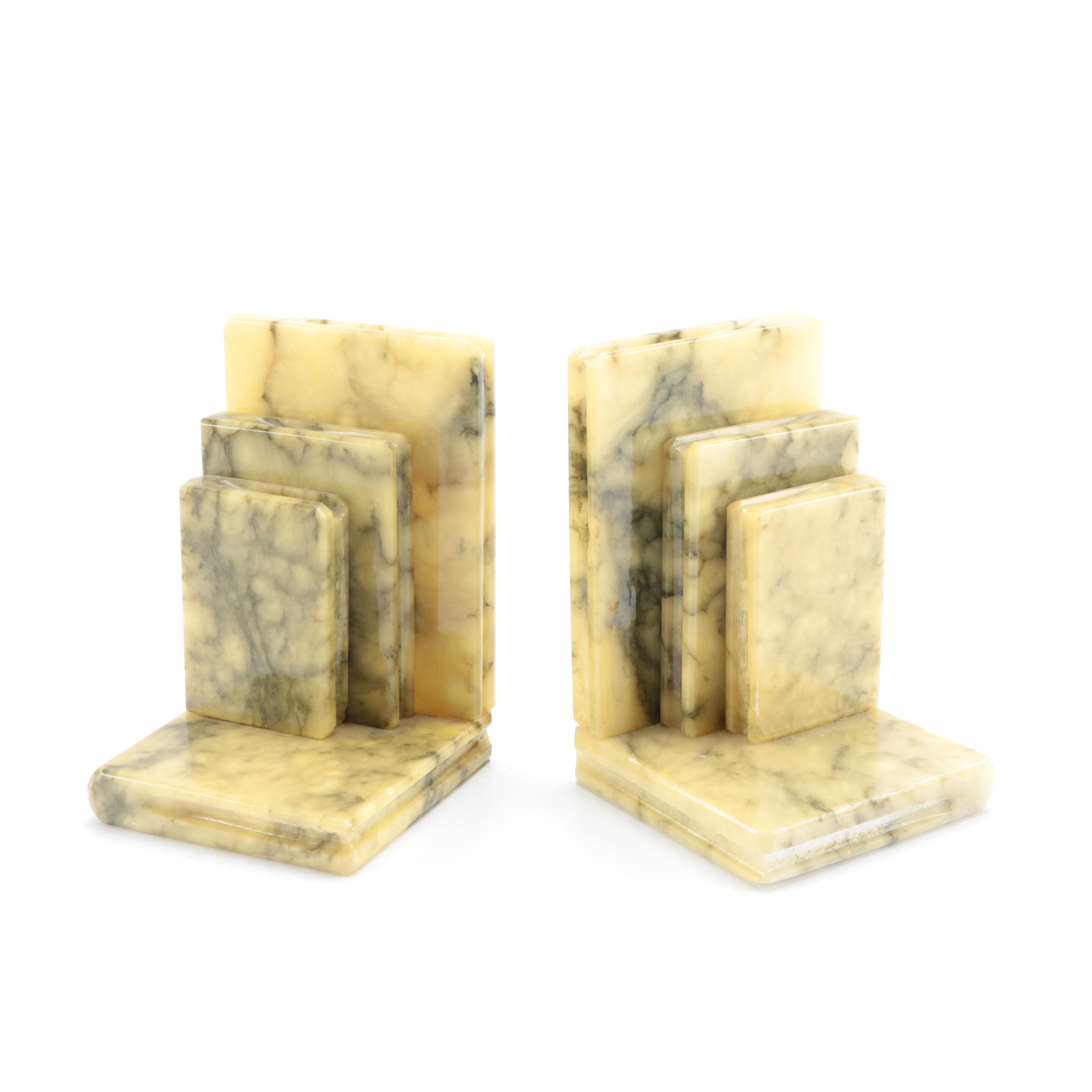 Pair of Alabaster Book Ends