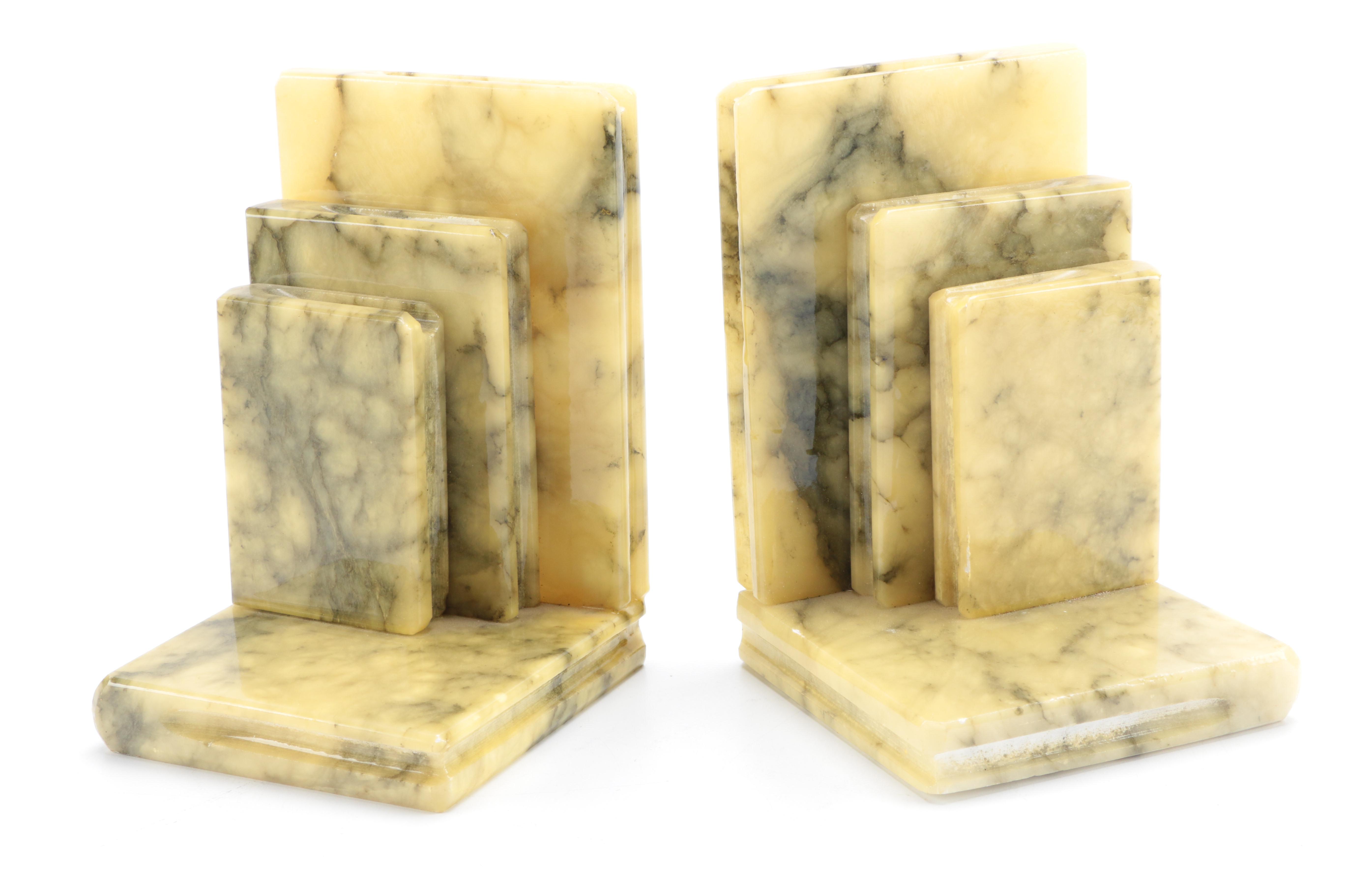 Pair of Alabaster Book Ends