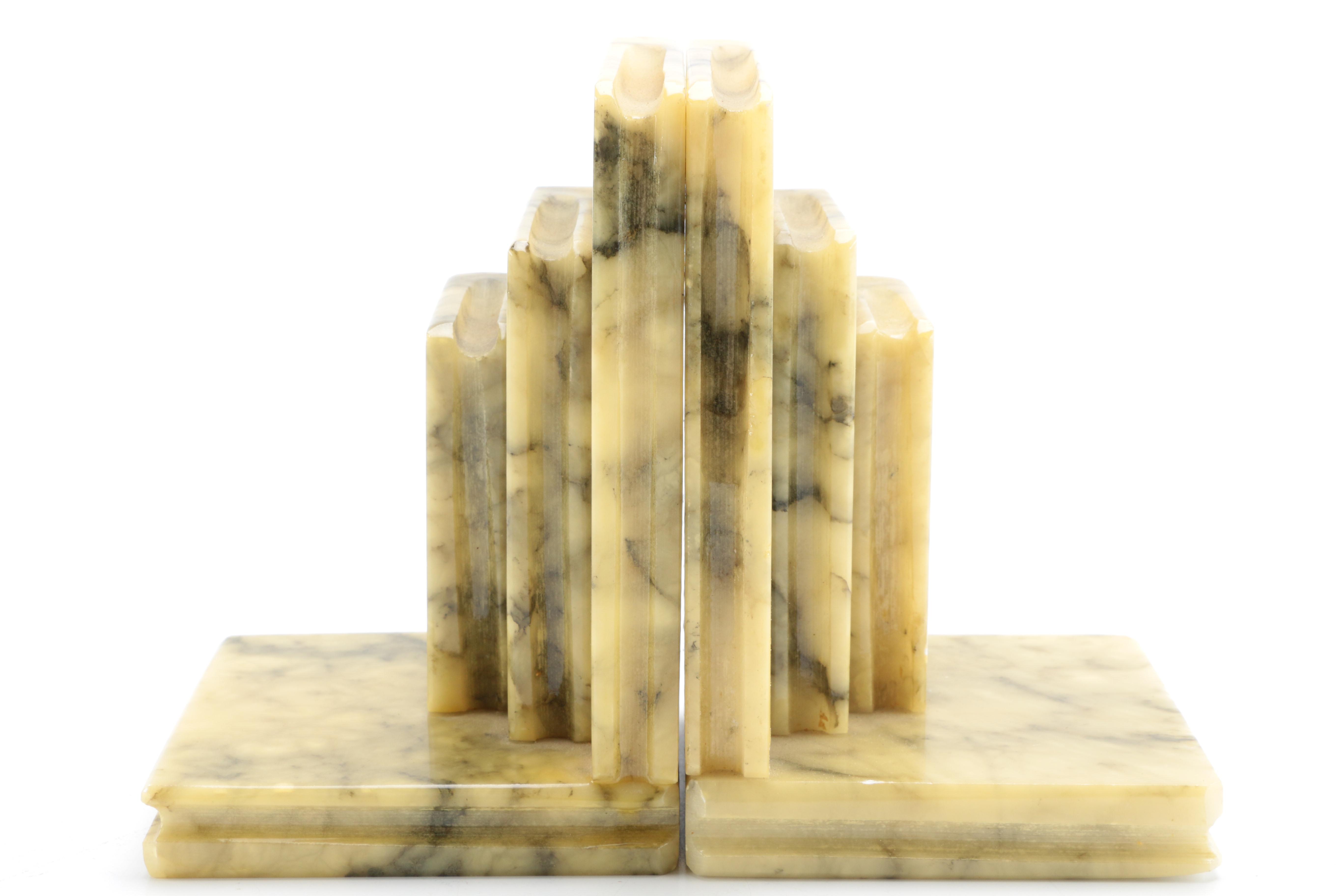 Pair of Alabaster Book Ends