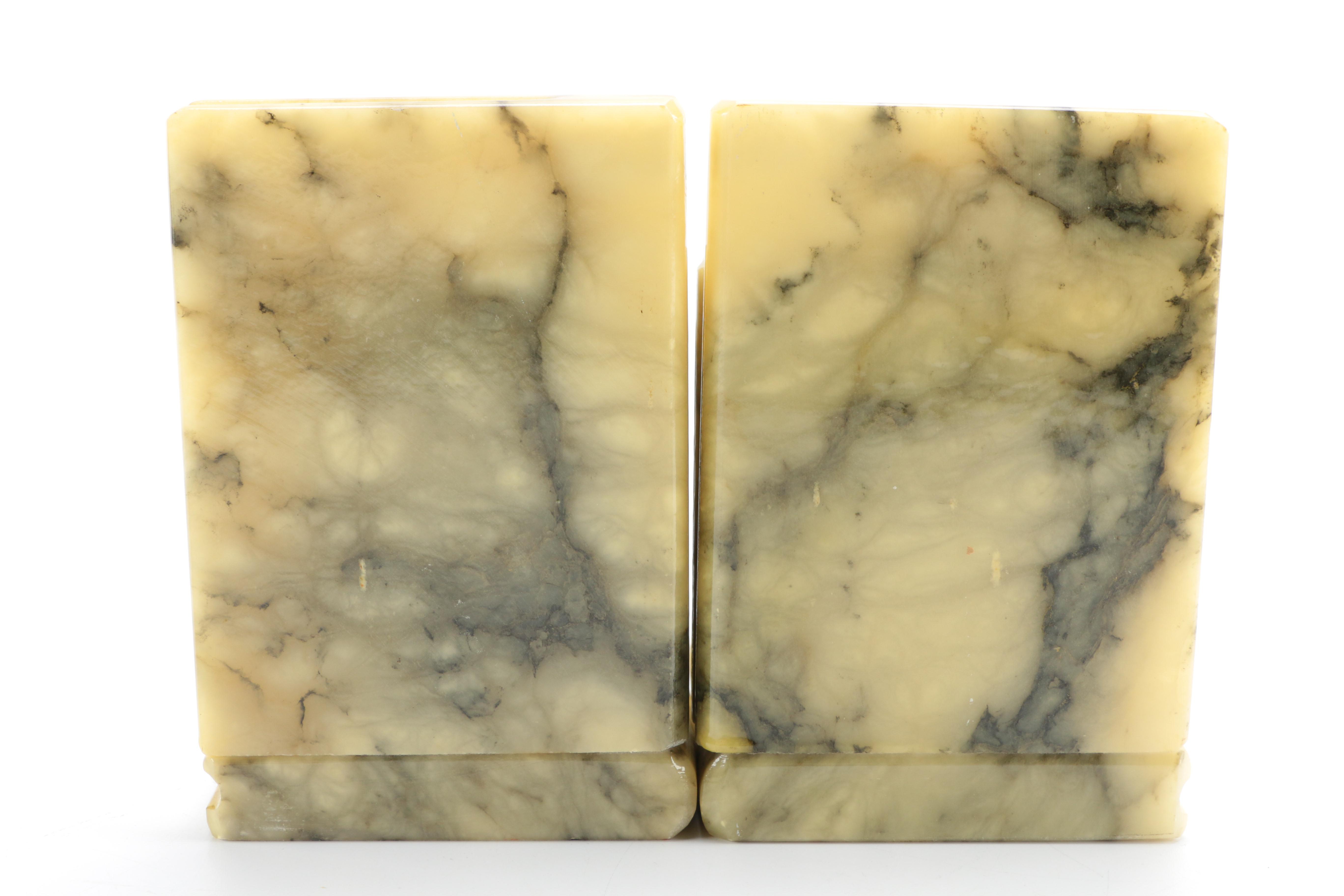 Pair of Alabaster Book Ends