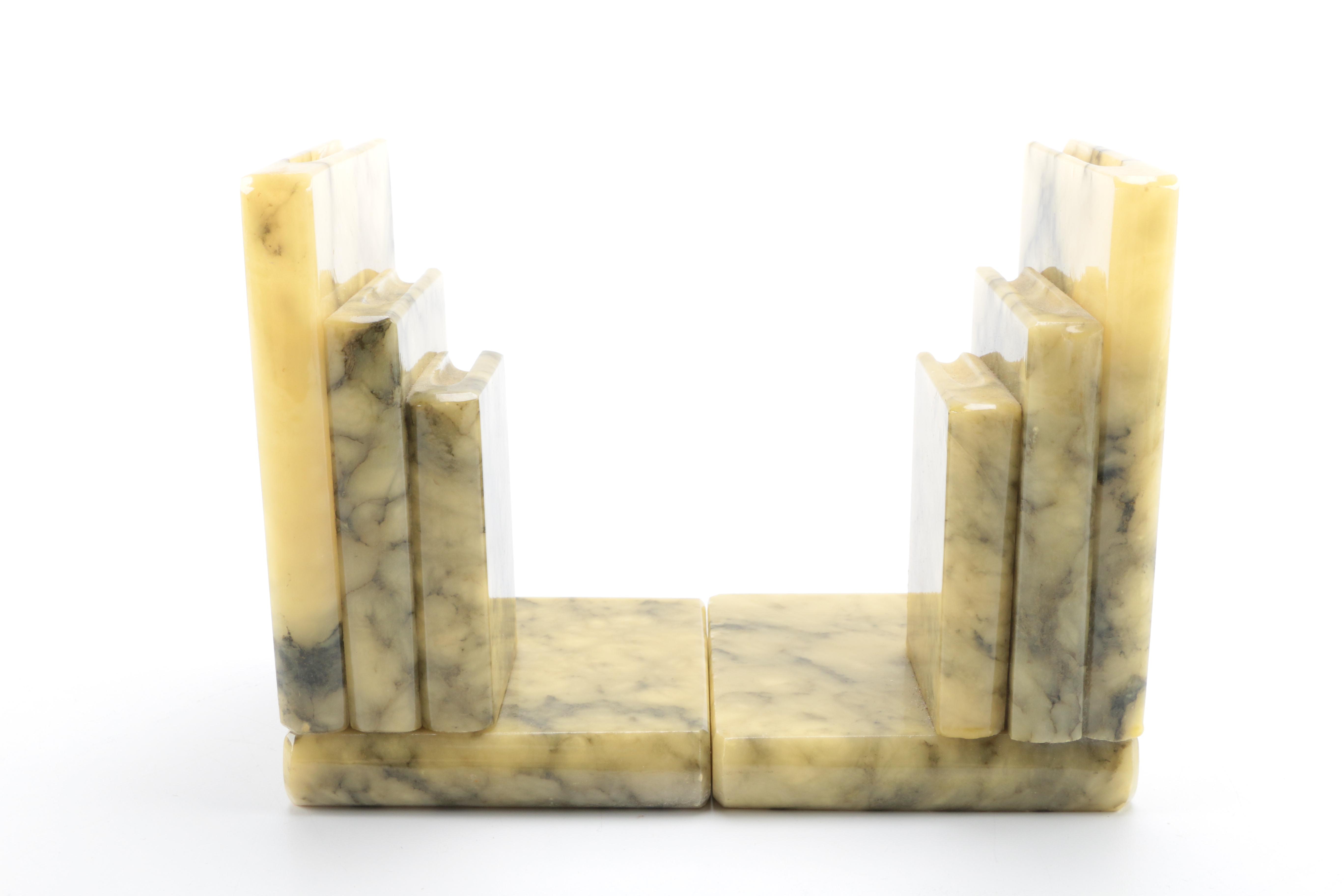 Pair of Alabaster Book Ends