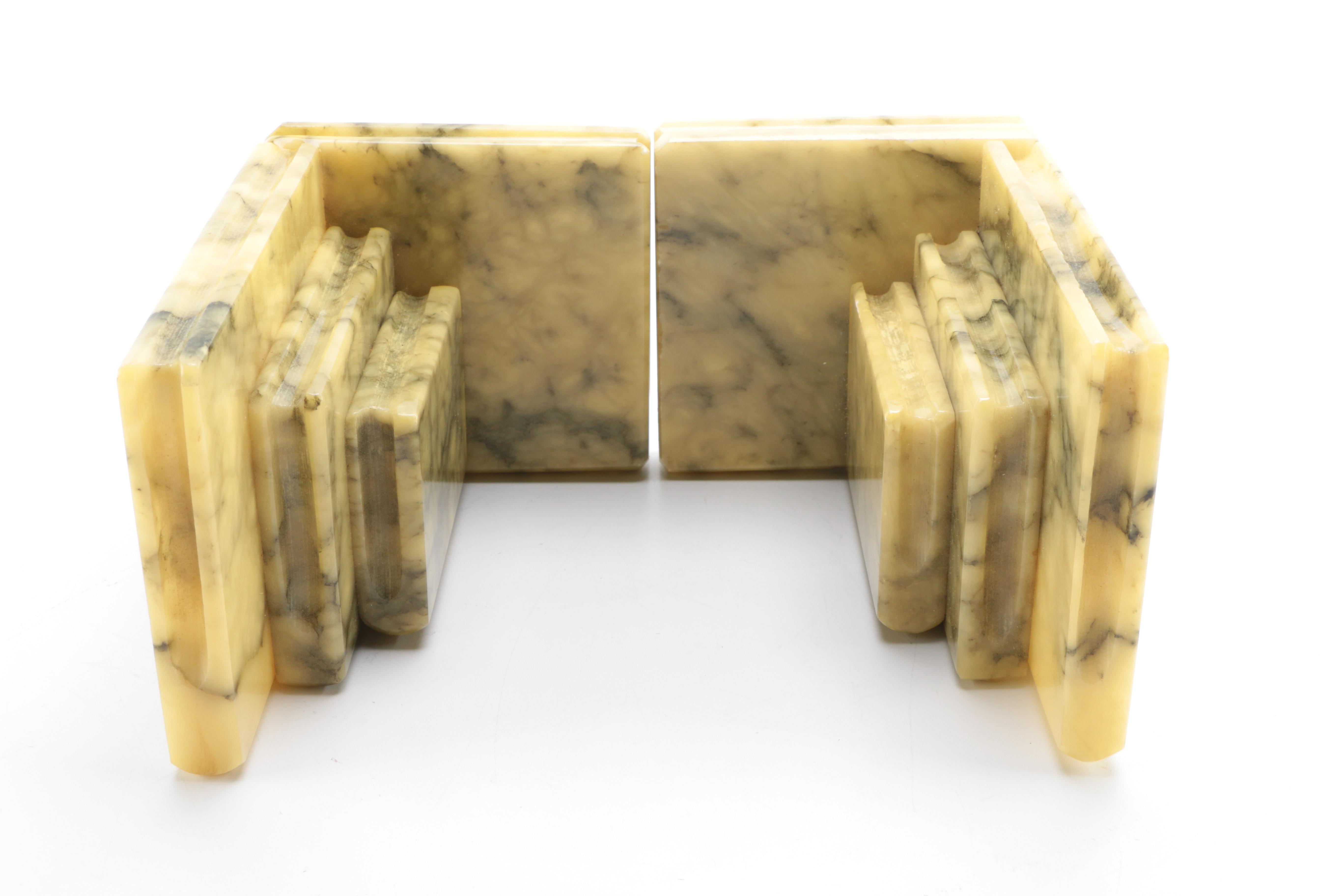 Pair of Alabaster Book Ends