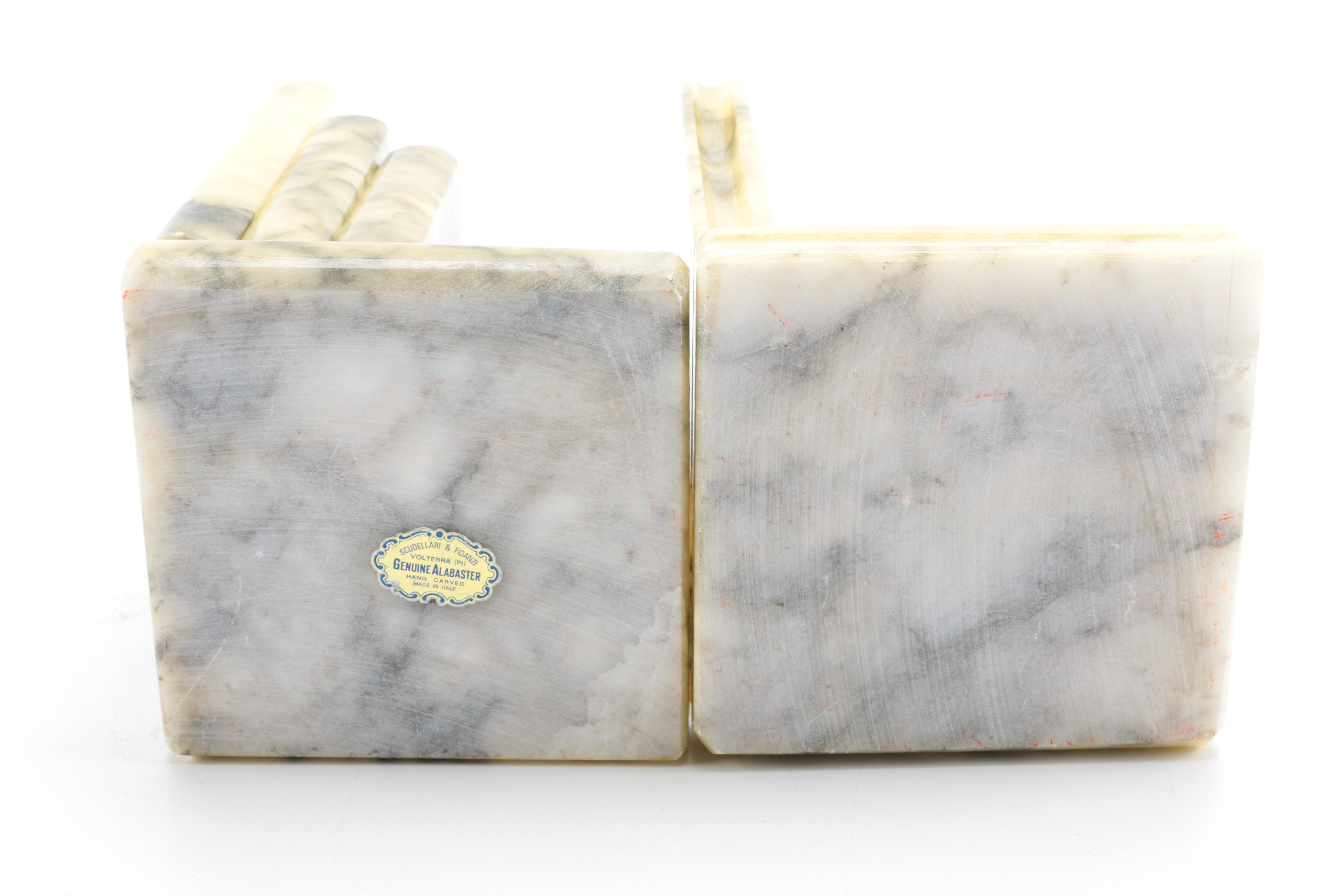 Pair of Alabaster Book Ends