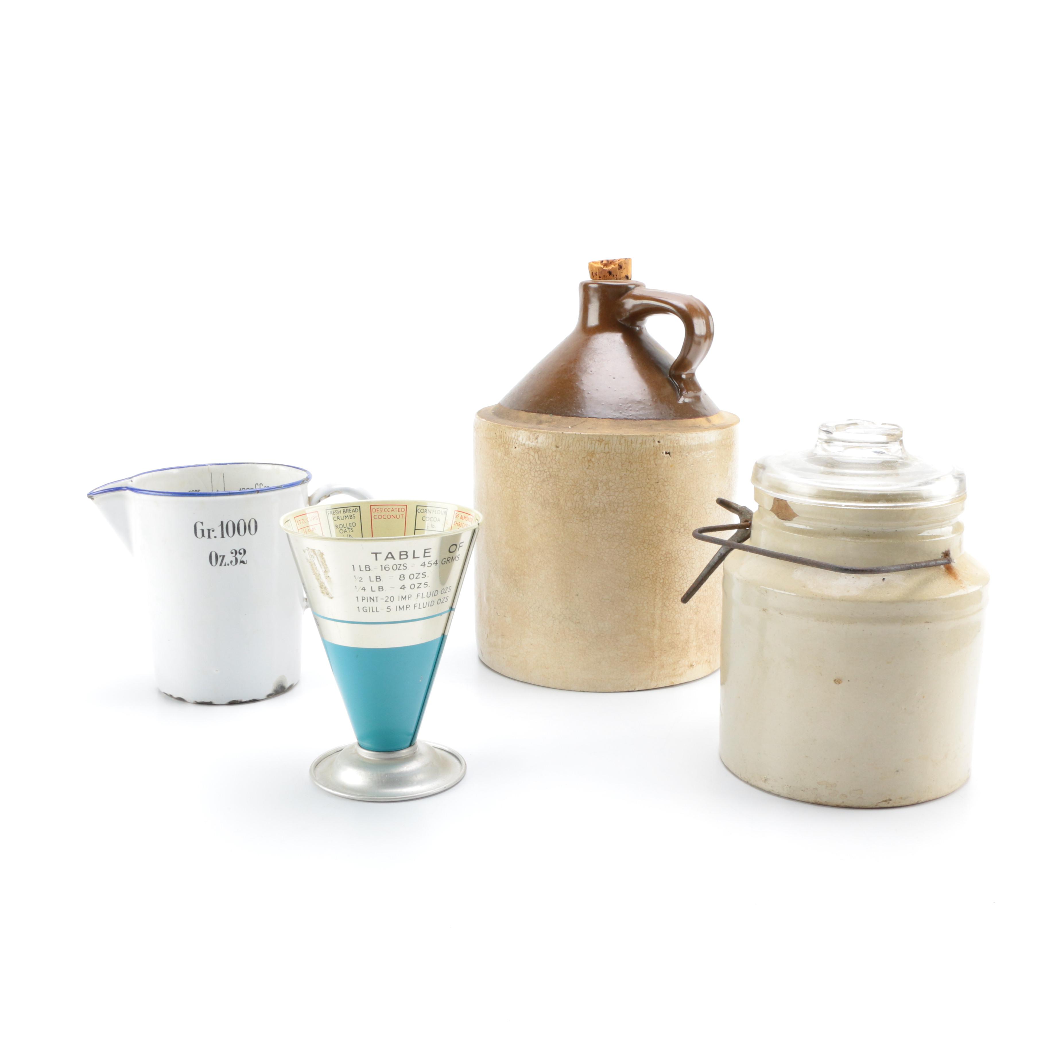 Assortment of Vintage Stoneware Containers