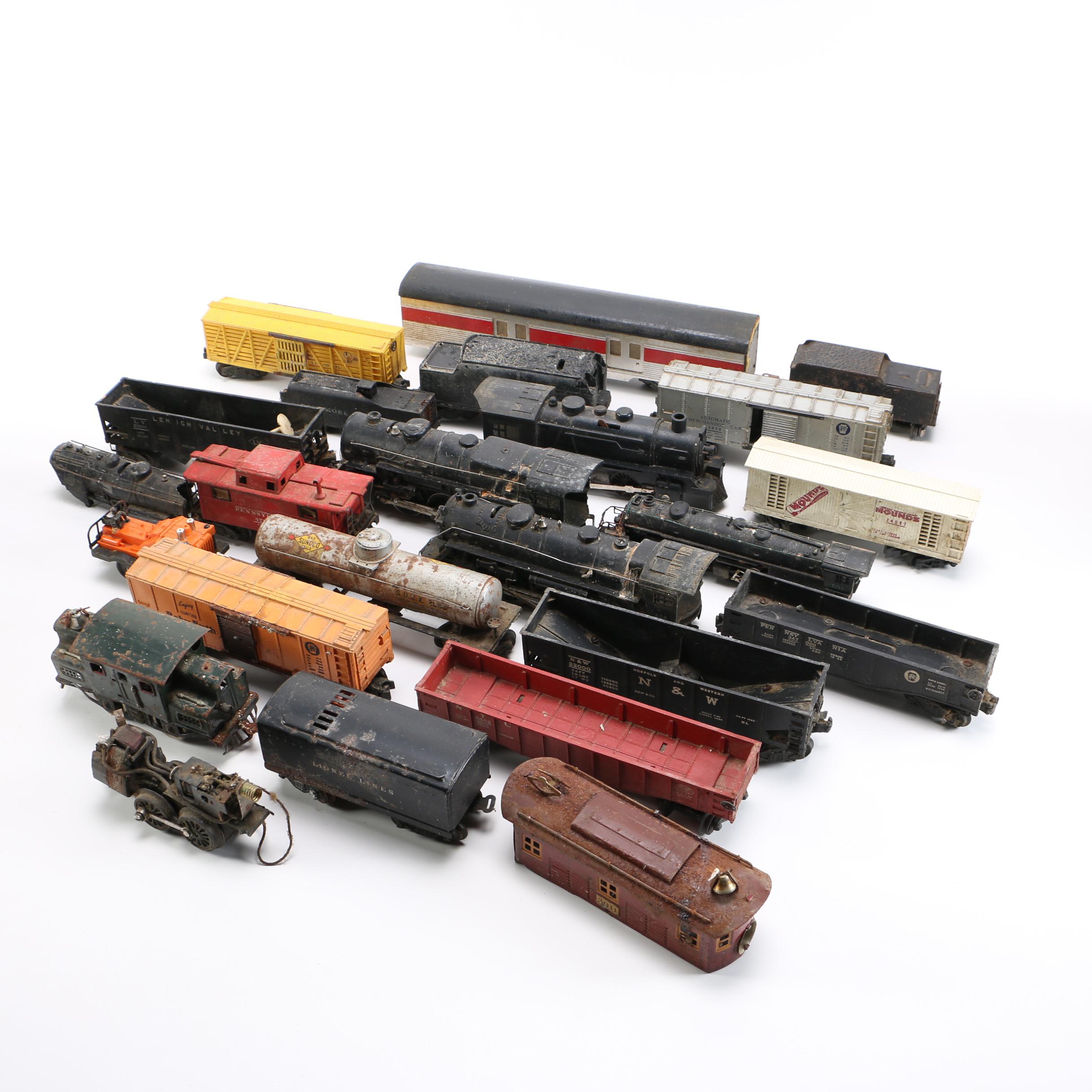 Assortment of Train Cars Including Pre-War Lionel