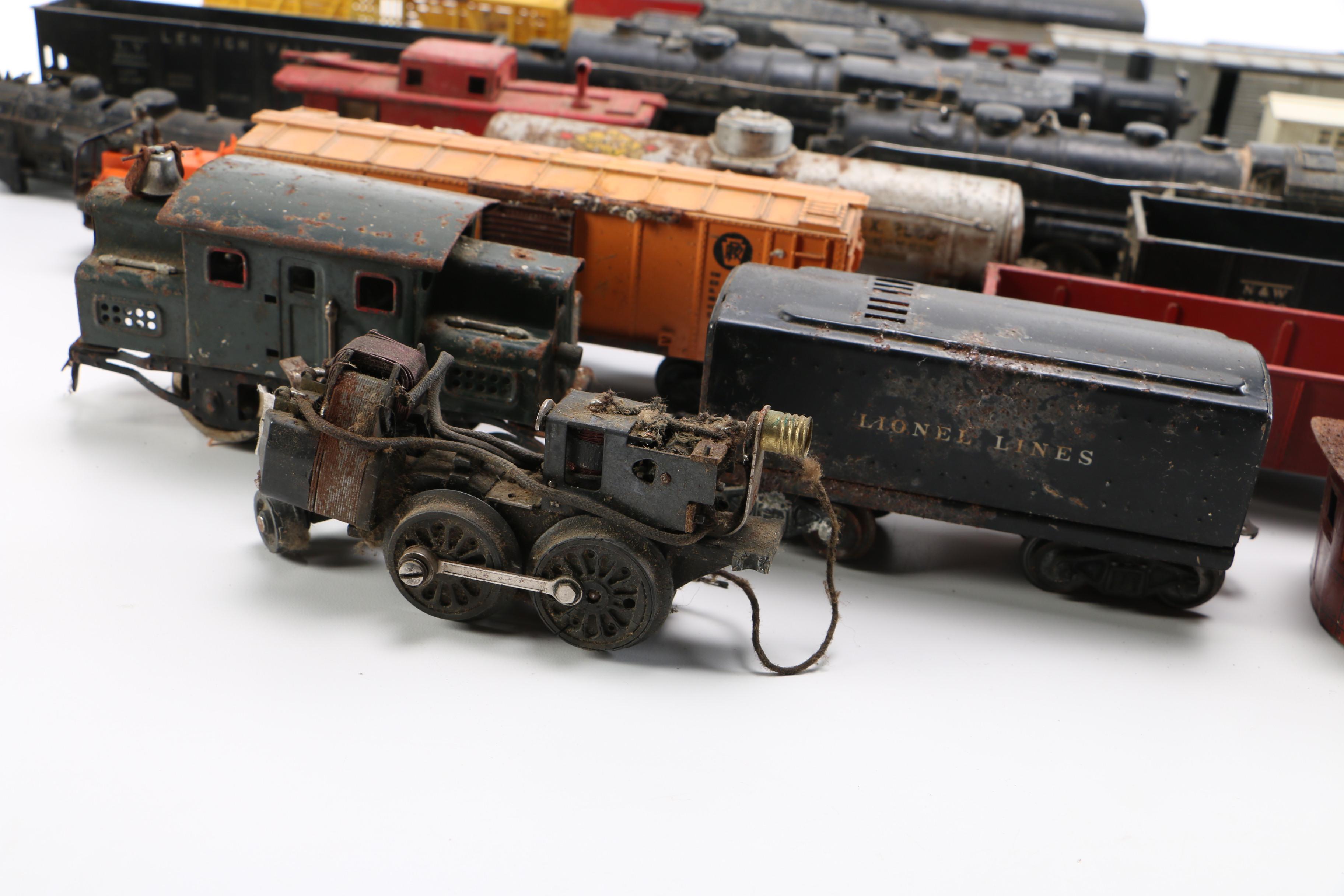 Assortment of Train Cars Including Pre-War Lionel