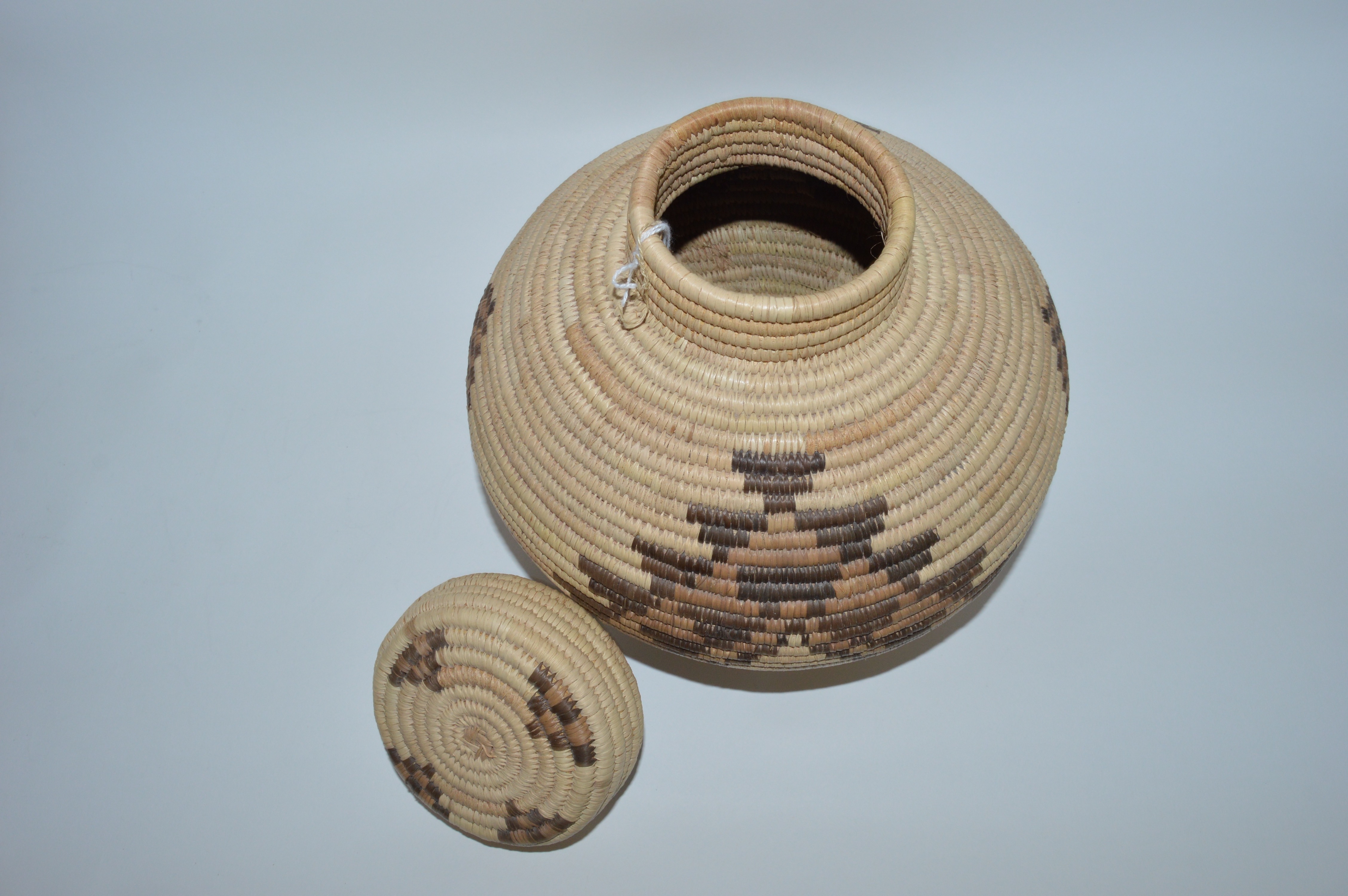 Handwoven Basketry Bowl and Lidded Zulu Basket