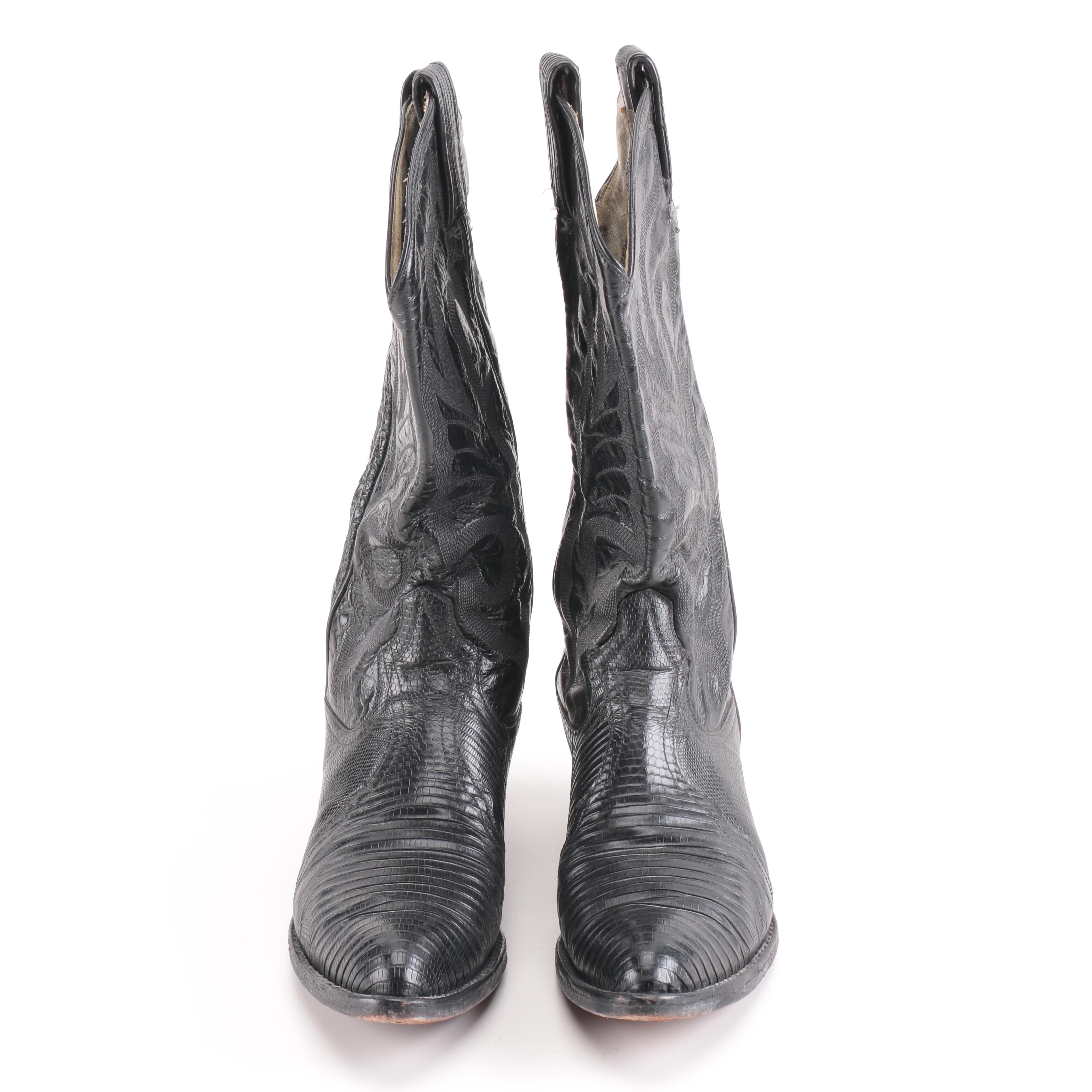 Larry Mahan's Leather Calf Cowboy Boots