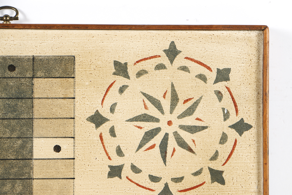 Folk Art Stenciled and Hand Painted Pachisi Game Board