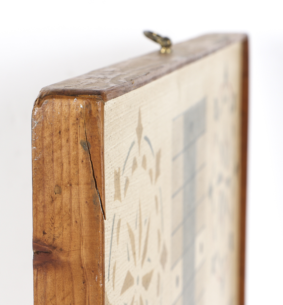 Folk Art Stenciled and Hand Painted Pachisi Game Board