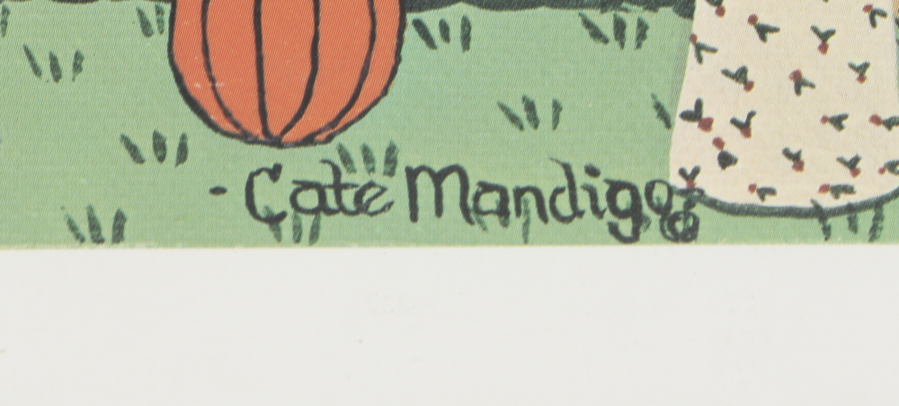 Cate Mandigo Limited Edition Offset Lithograph of Pumpkin Farm