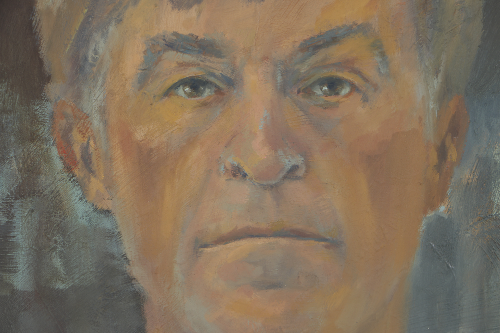 George A. Peterson Oil Portrait on Canvas of a Man