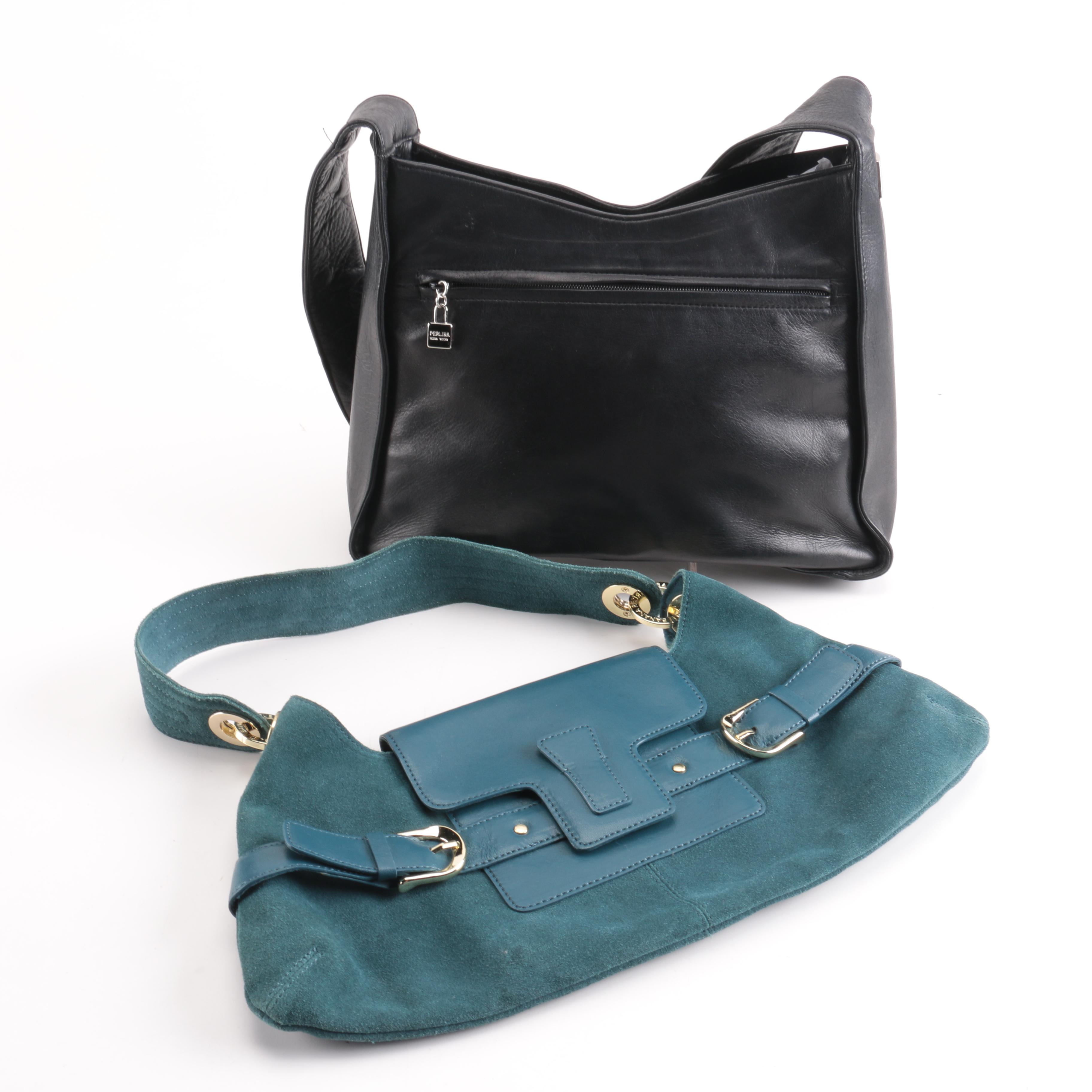Perlina and Banana Republic Leather Handbags