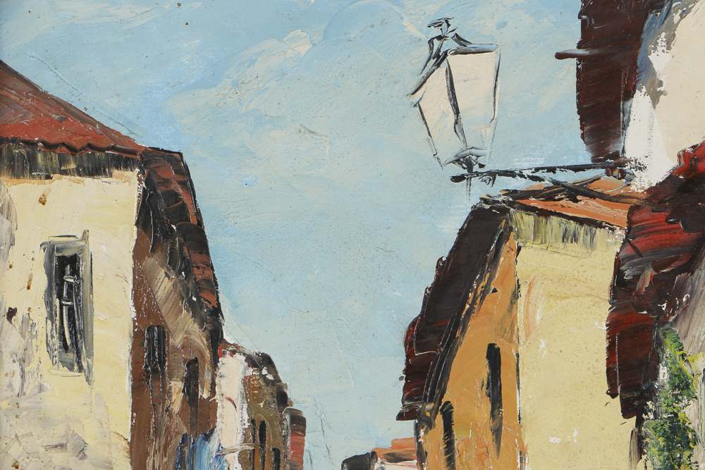 Oil Painting on Canvas of Figurative Cityscape