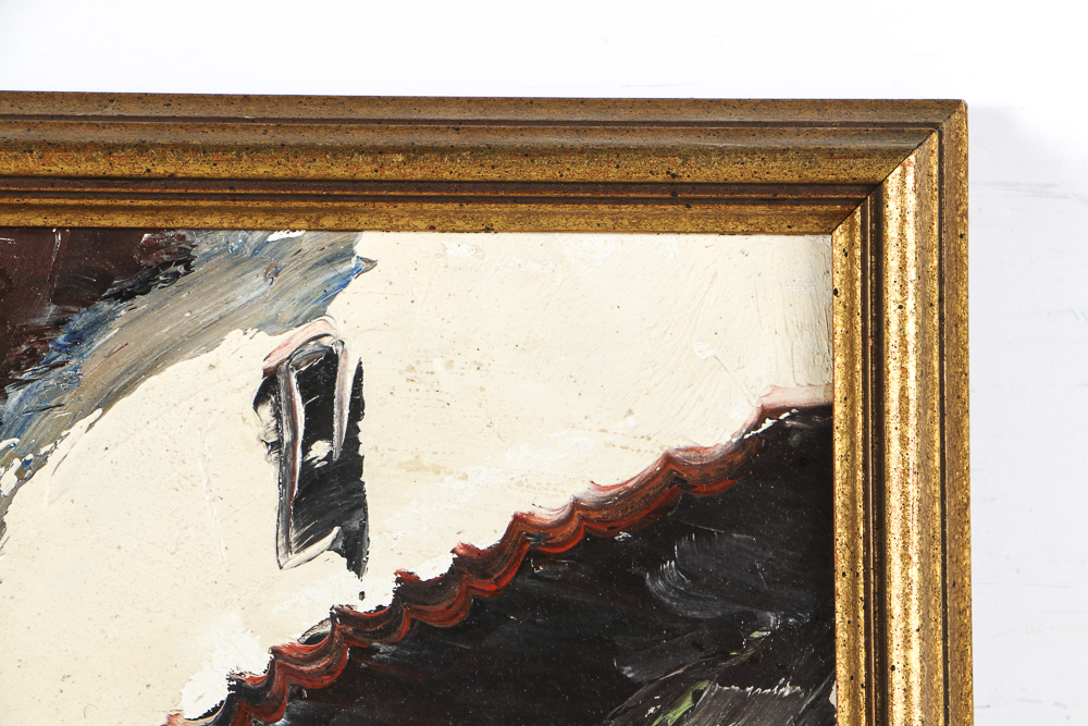 Oil Painting on Canvas of Figurative Cityscape