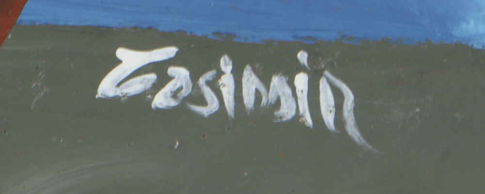 Acrylic Painting on Canvas of Figurative Abstract Scene