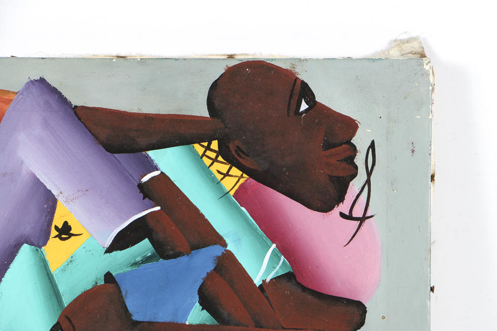 Acrylic Painting on Canvas of Figurative Abstract Scene