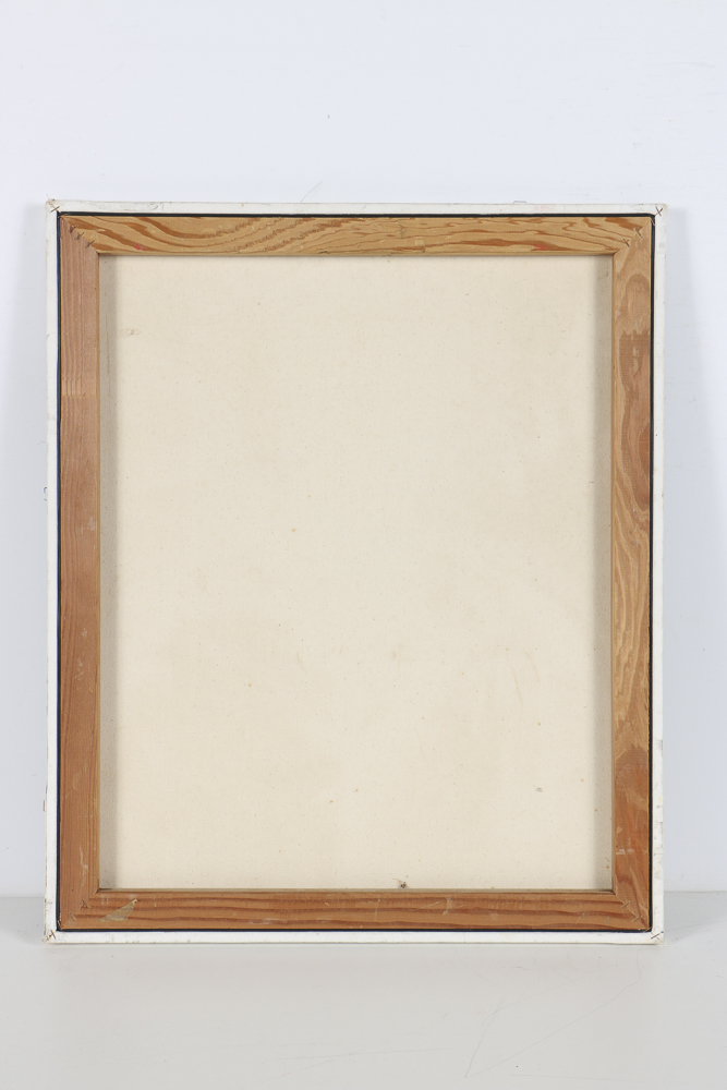 1995 Oil Portrait on Canvas of Man Dressed in Armor